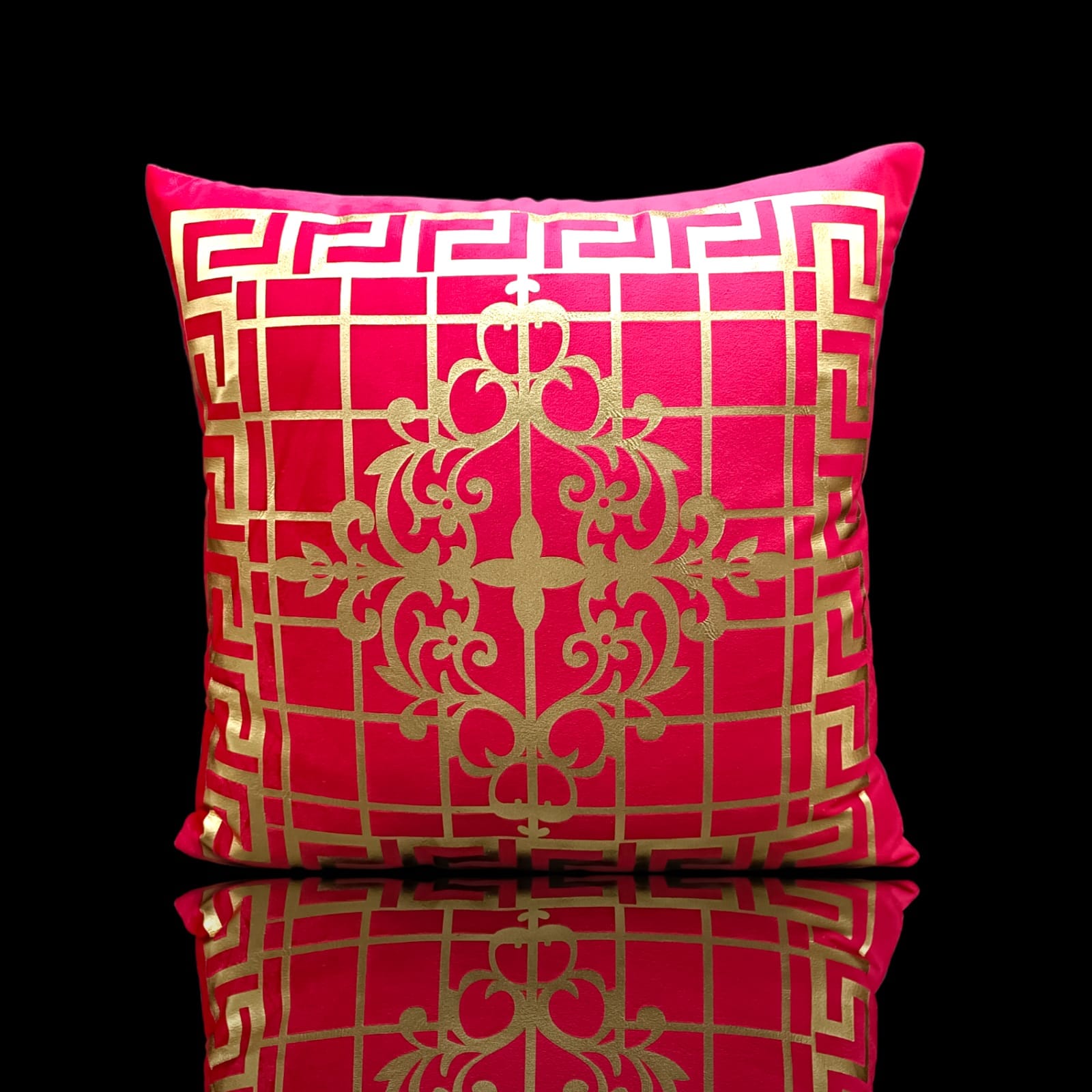 Red Golden Foil Cushions Covers