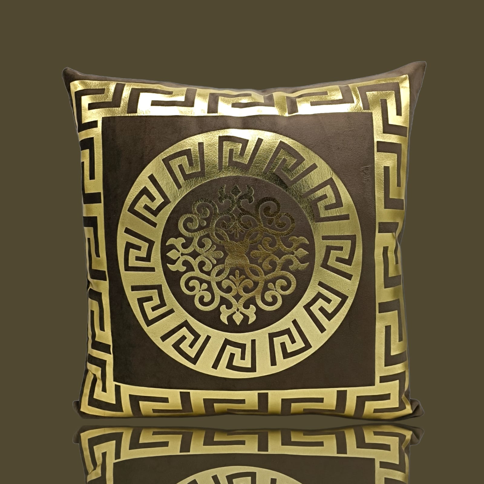 Chocolate Brown Golden Foil Cushions Covers