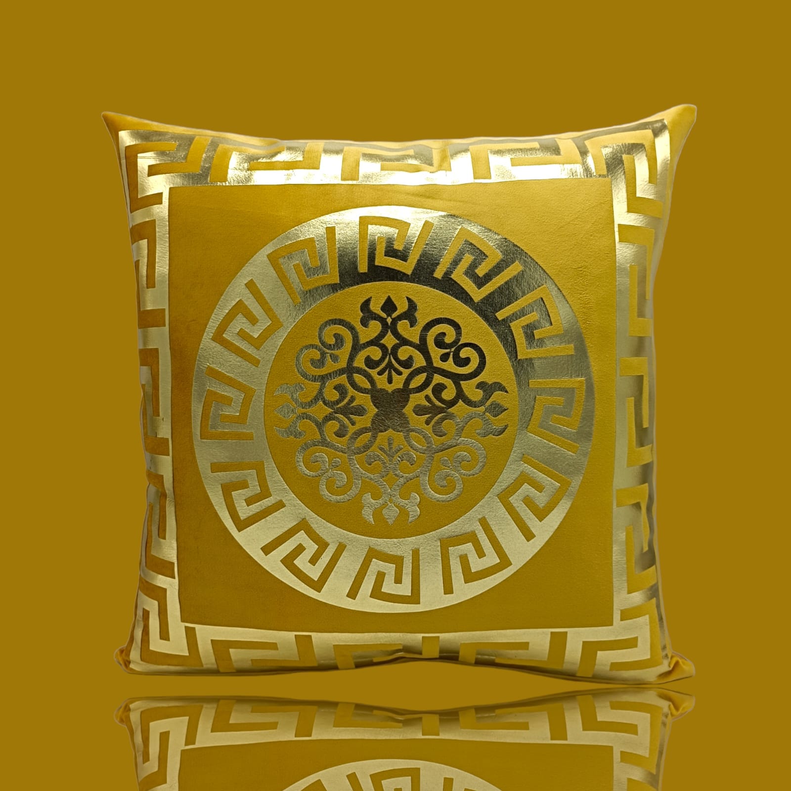 Mustard Golden Foil Cushions Covers