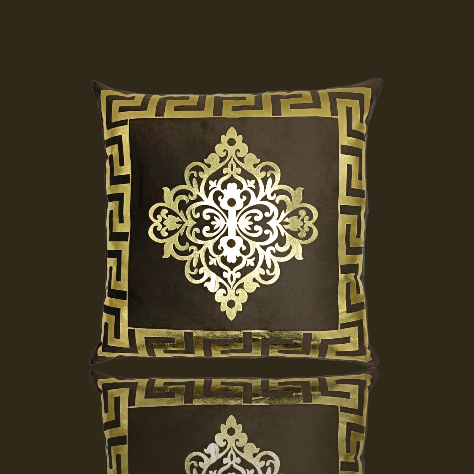 Chocolate Brown Golden Foil Cushions Covers