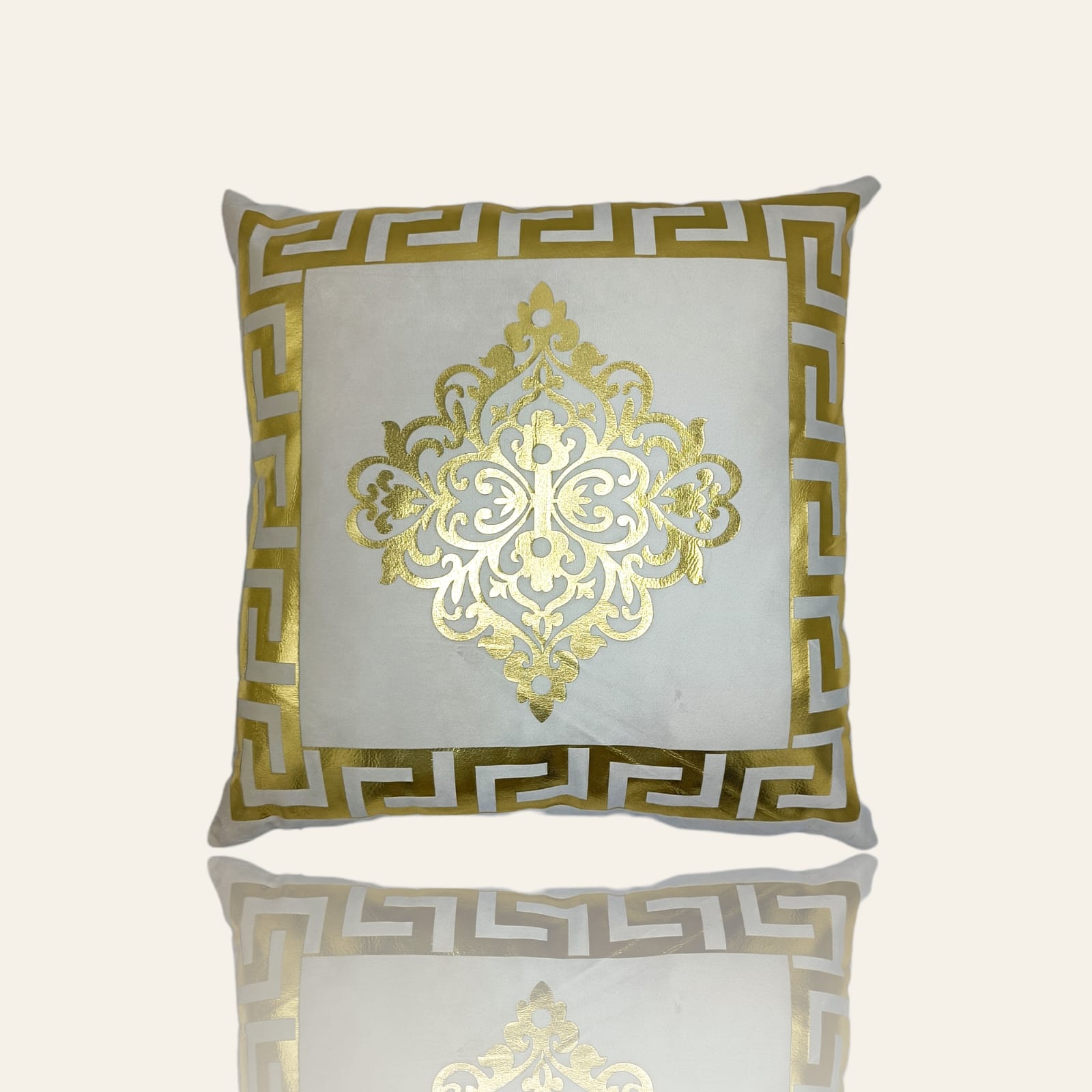 Golden Foil Cushions Covers Off White