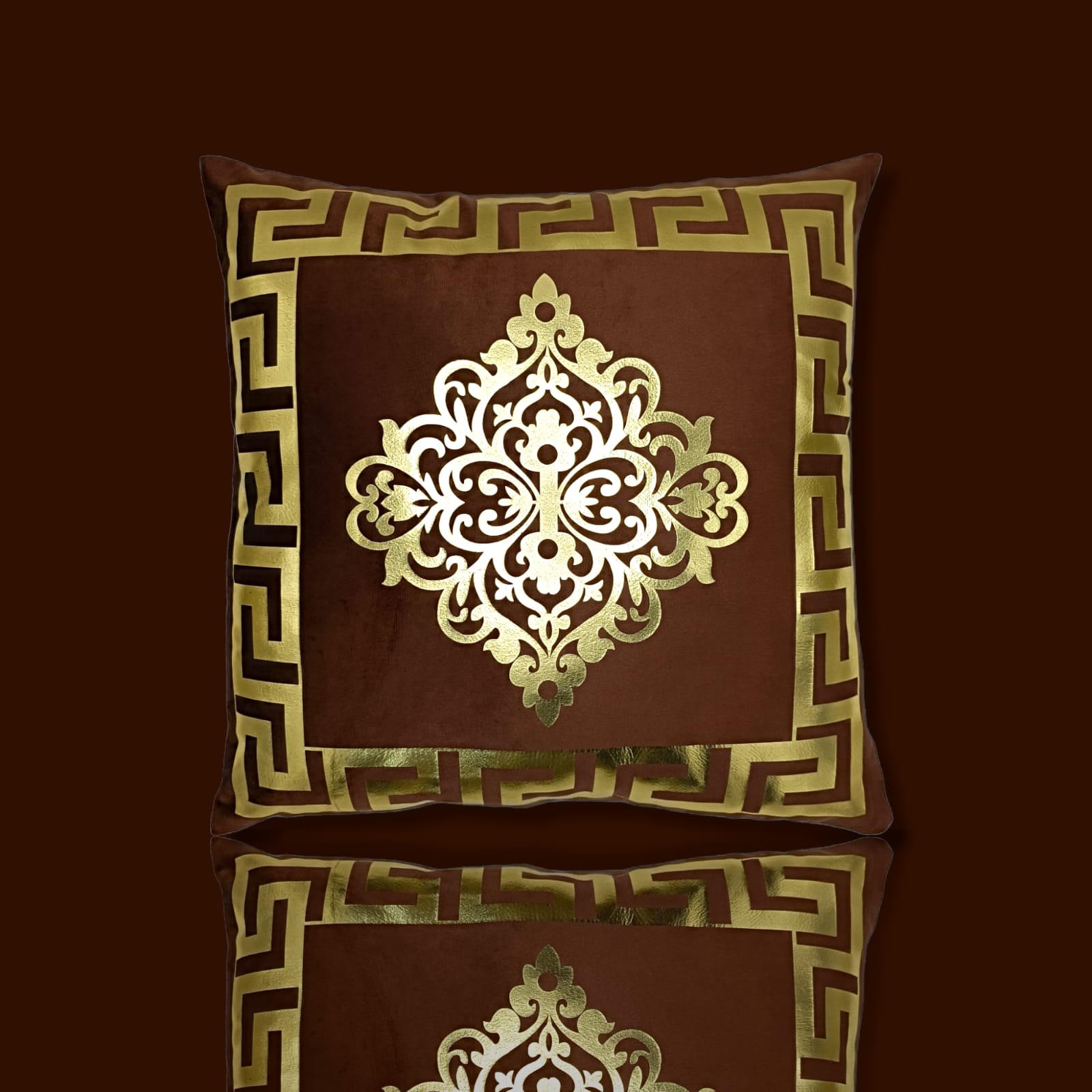 Polish Brown Golden Foil Cushions Covers