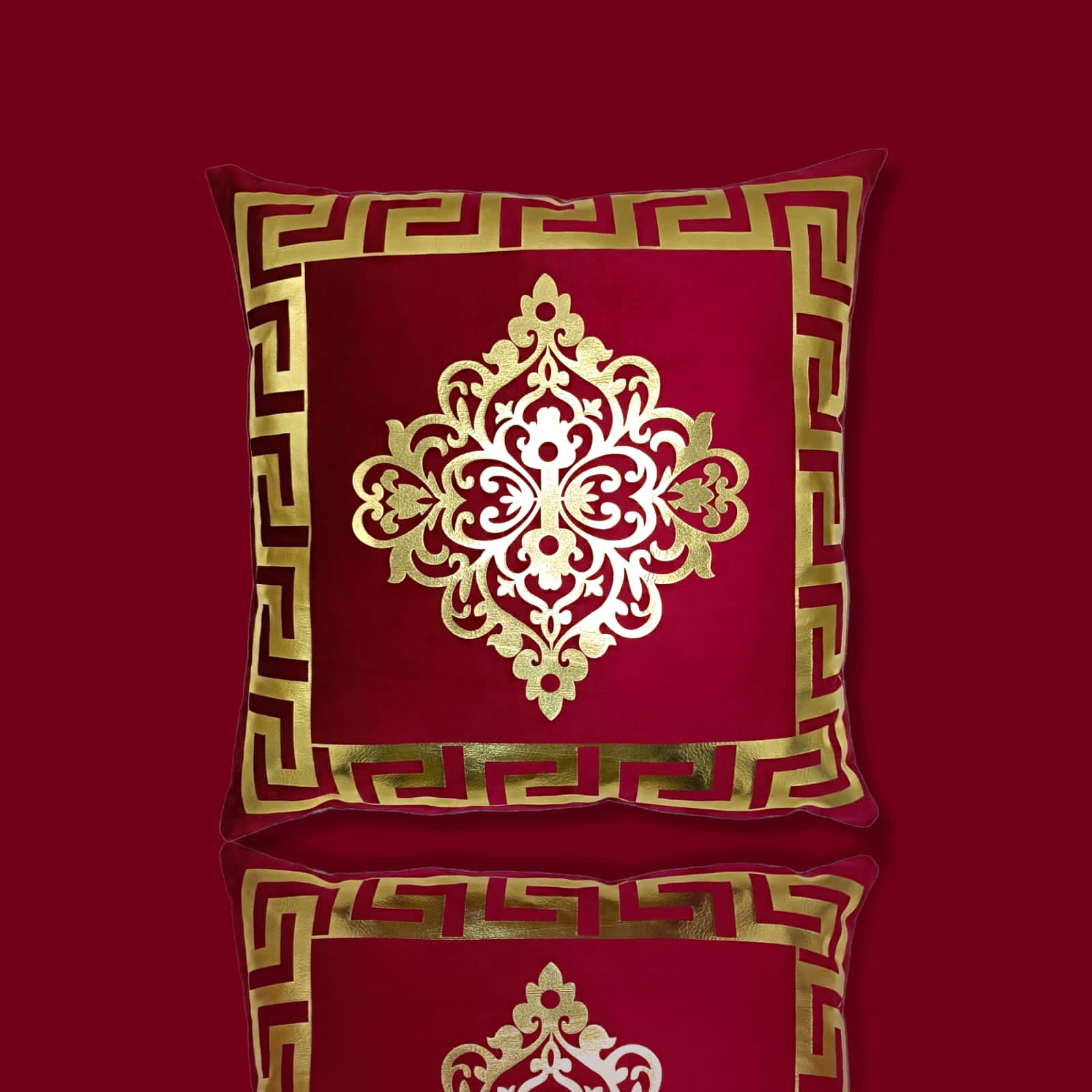 Maroon Golden Foil Cushions Covers