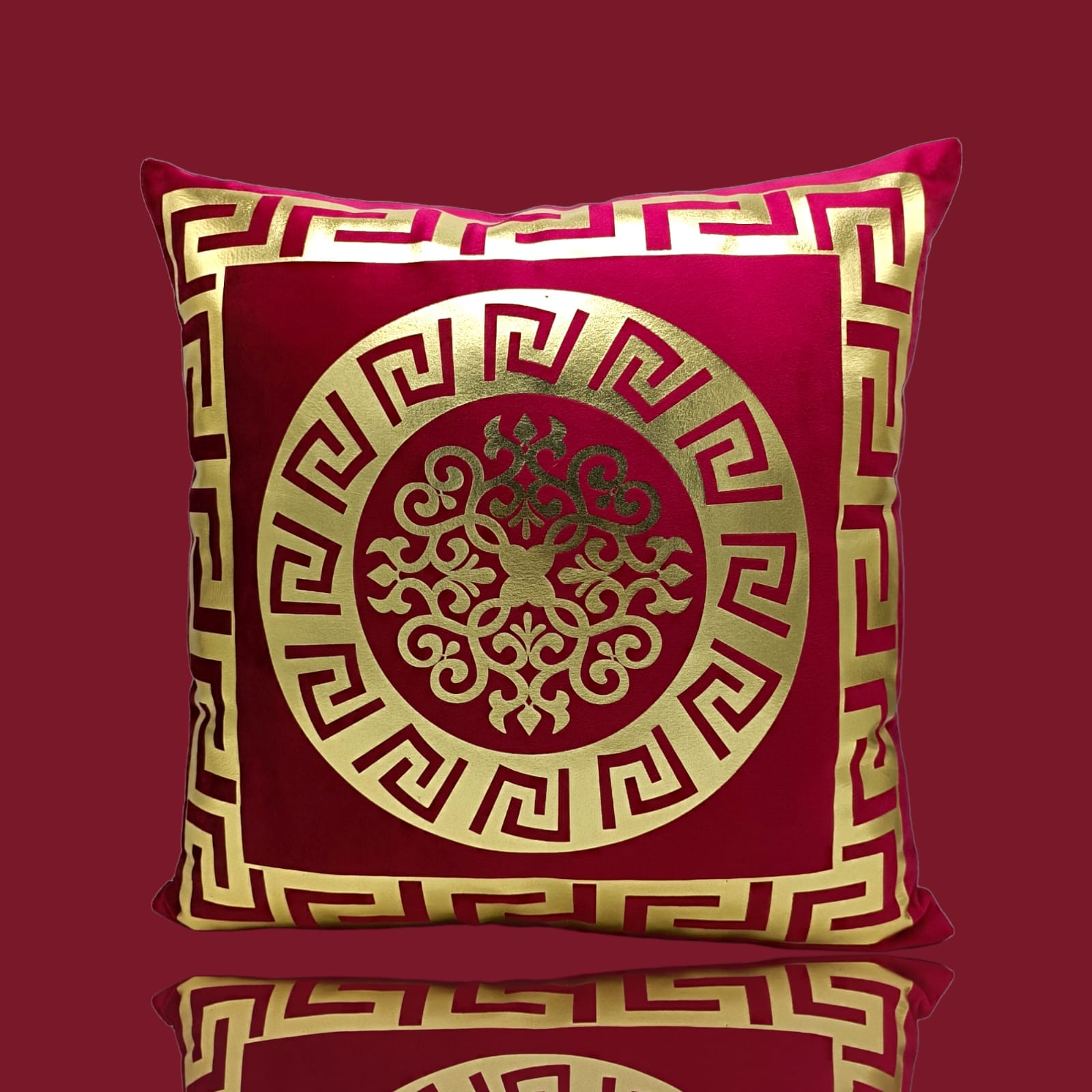 Maroon Golden Foil Cushions Covers
