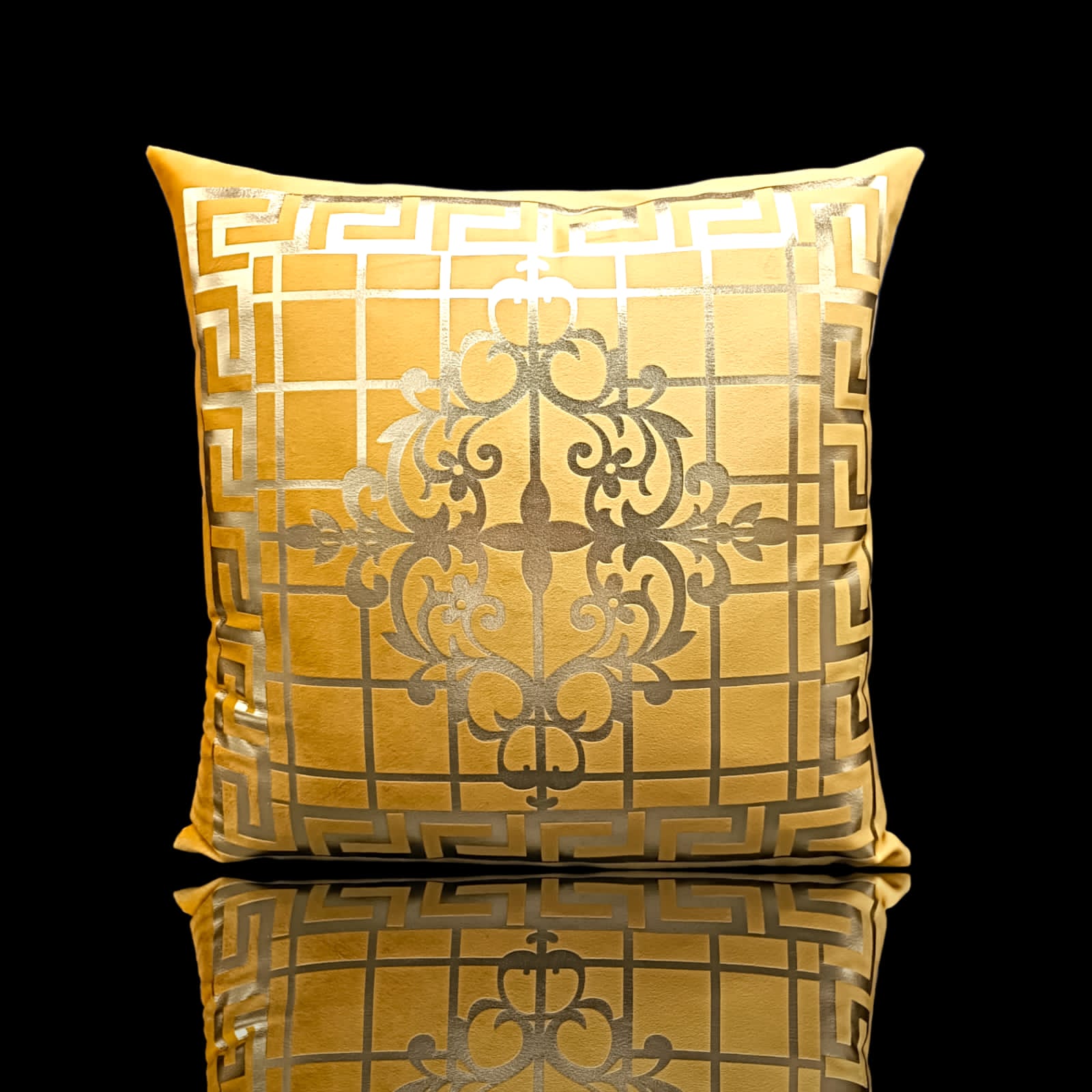 Mustard Golden Foil Cushions Covers