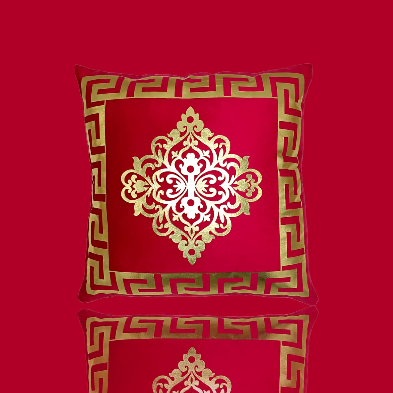 Red Golden Foil Cushions Covers