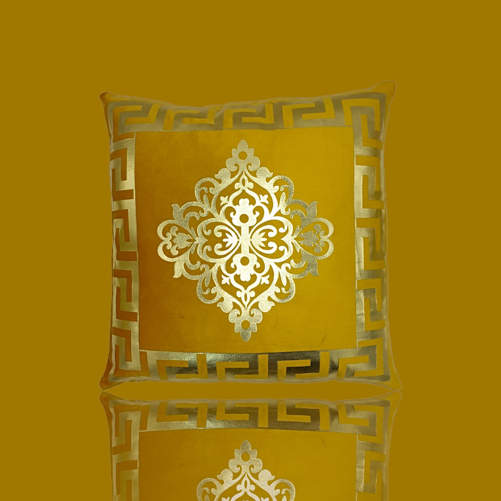 Mustard Golden Foil Cushions Covers