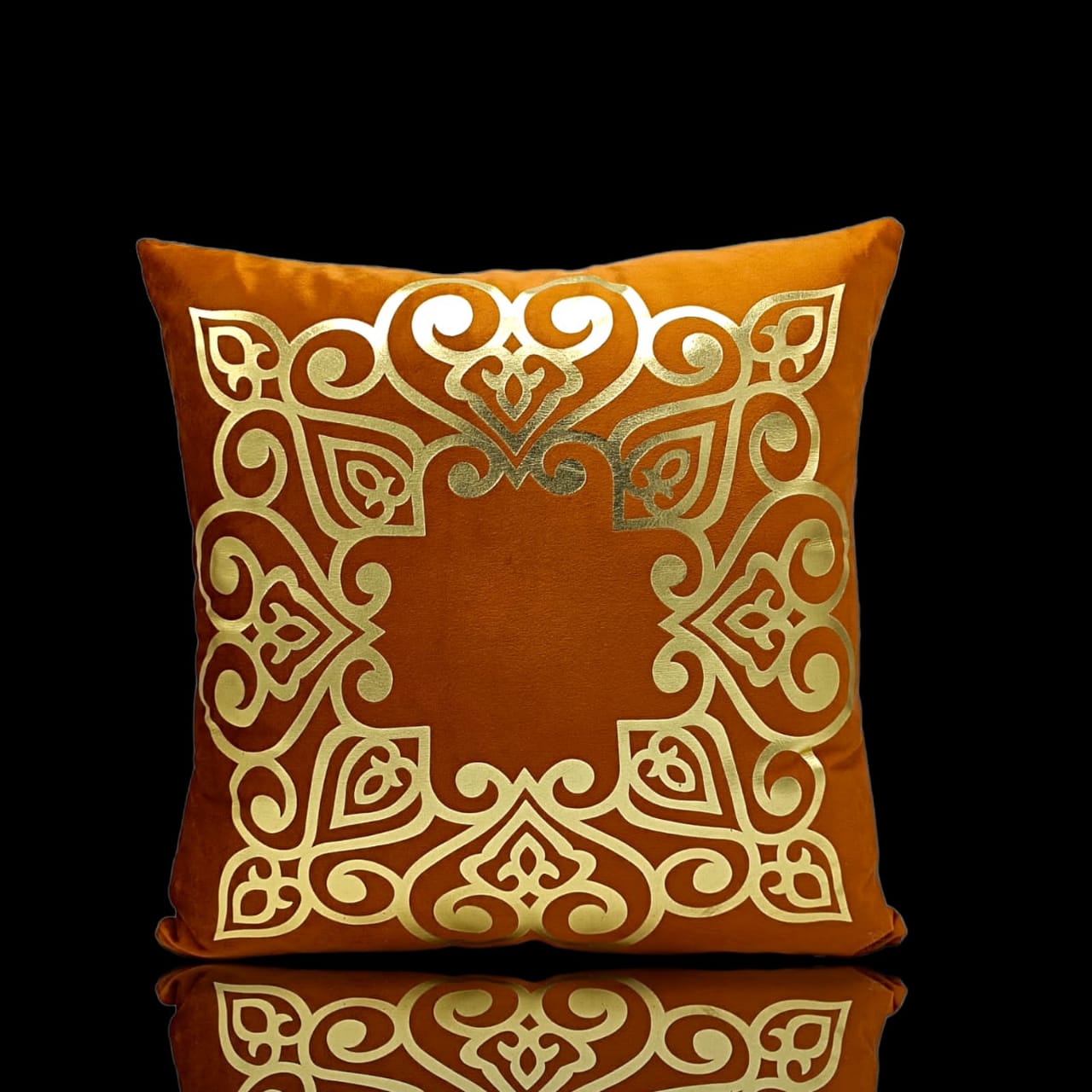Golden Foil Cushions Covers Copper Brown