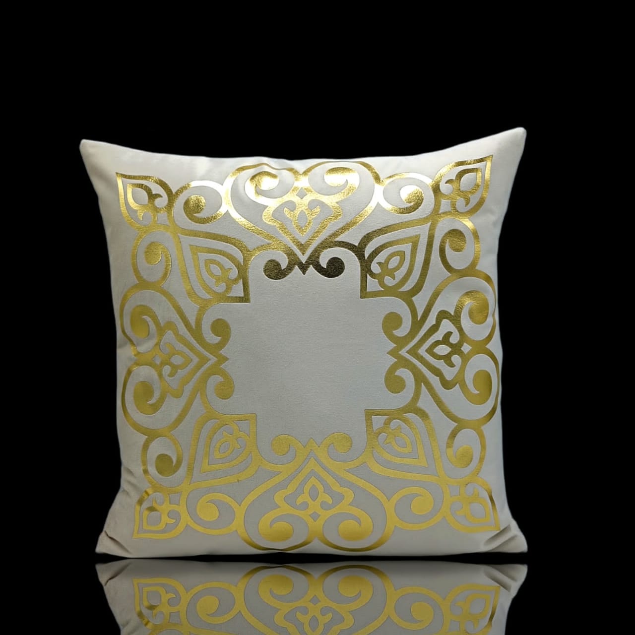 Golden Foil Cushions Covers Off White