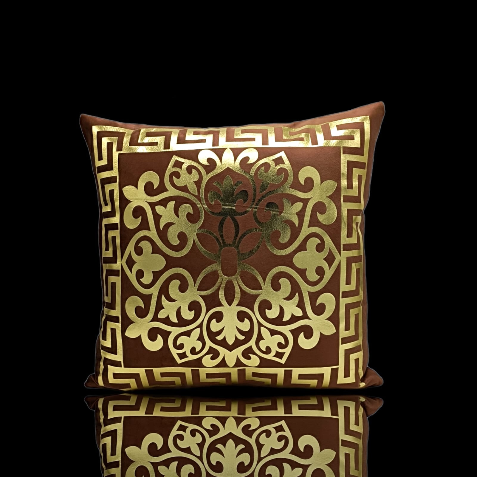 Polish Brown Golden Foil Cushions Covers