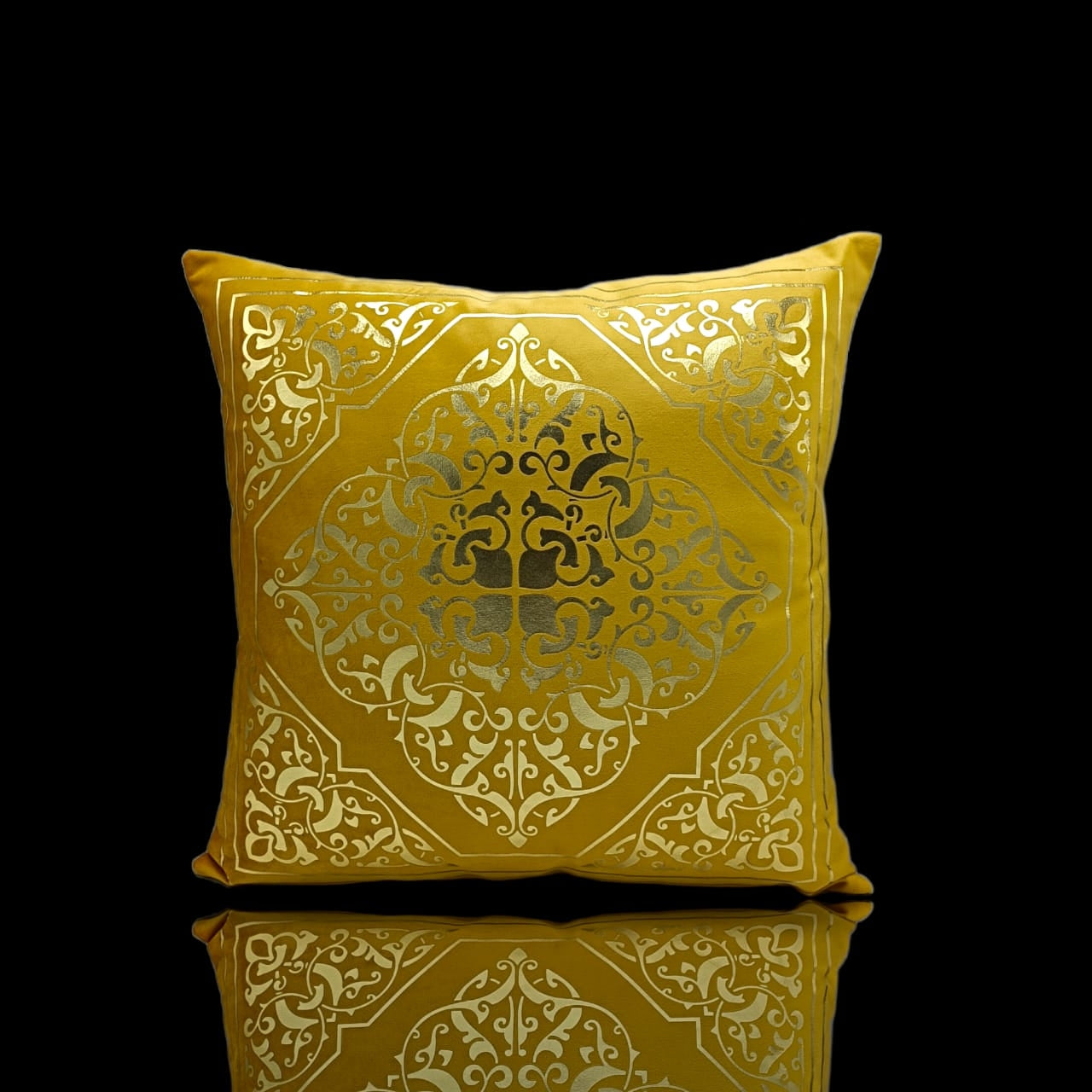 Mustard Golden Foil Cushions Covers