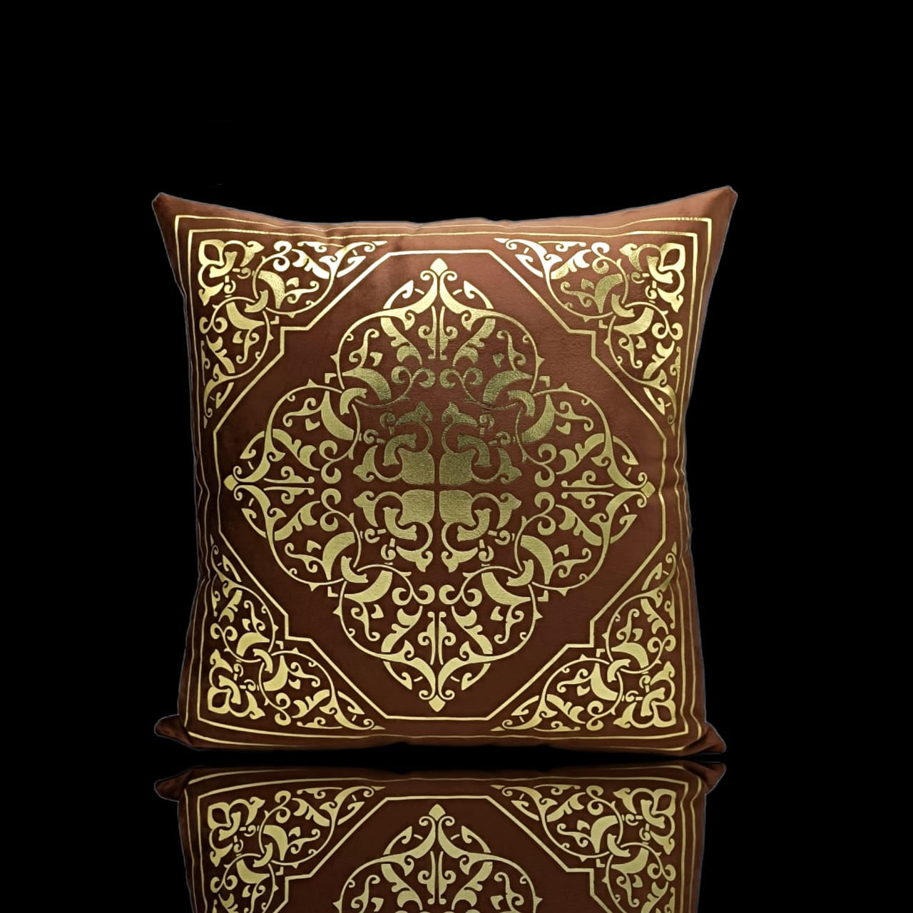 Polish Brown Golden Foil Cushions Covers