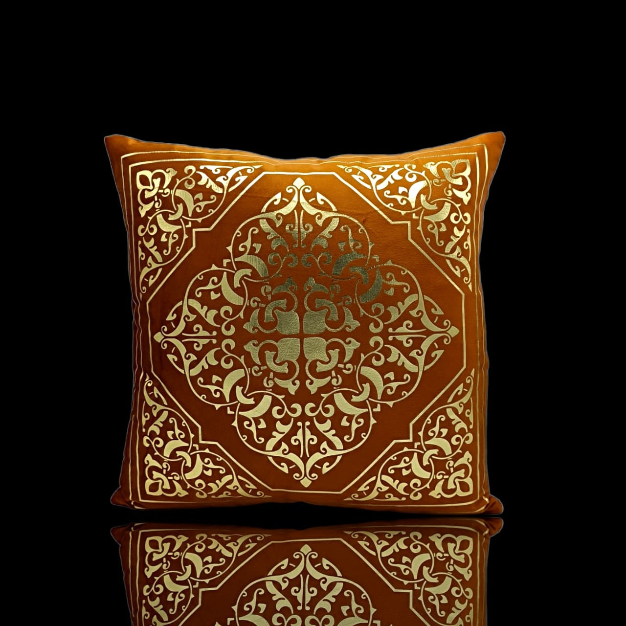 Golden Foil Cushions Covers Copper Brown
