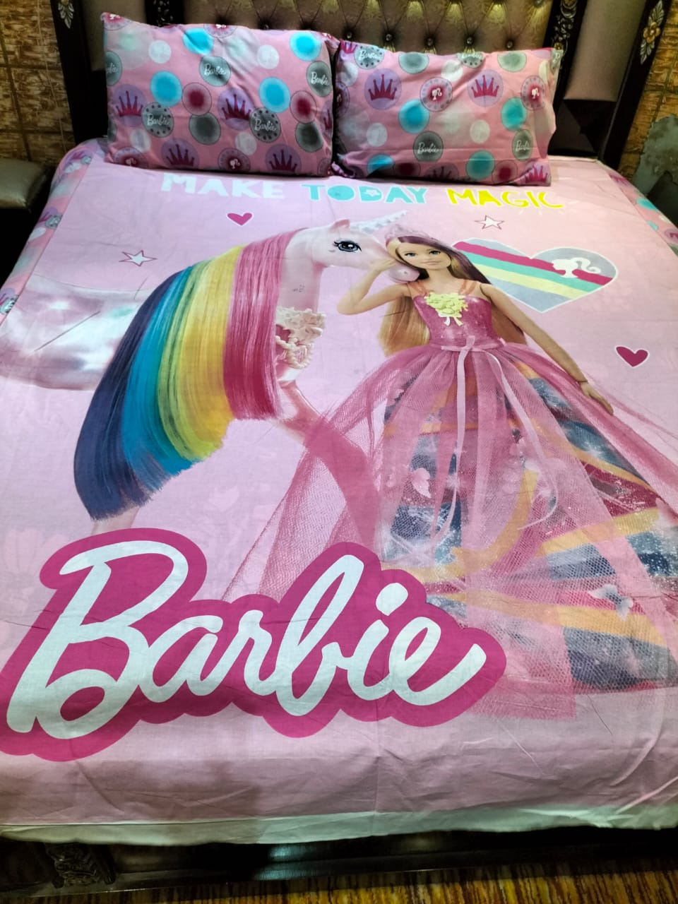 Barbie kids cotton Bed Sheet Ds # 060