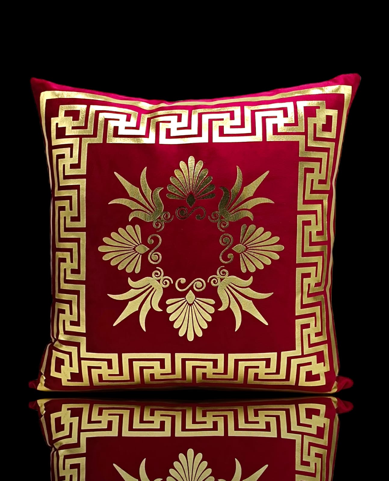 Maroon Golden Foil Cushions Covers