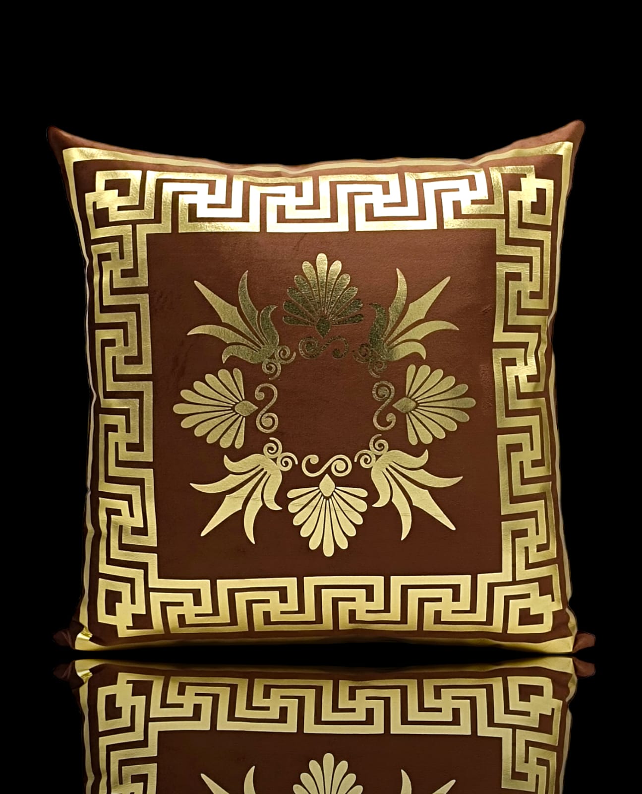 Polish Brown Golden Foil Cushions Covers