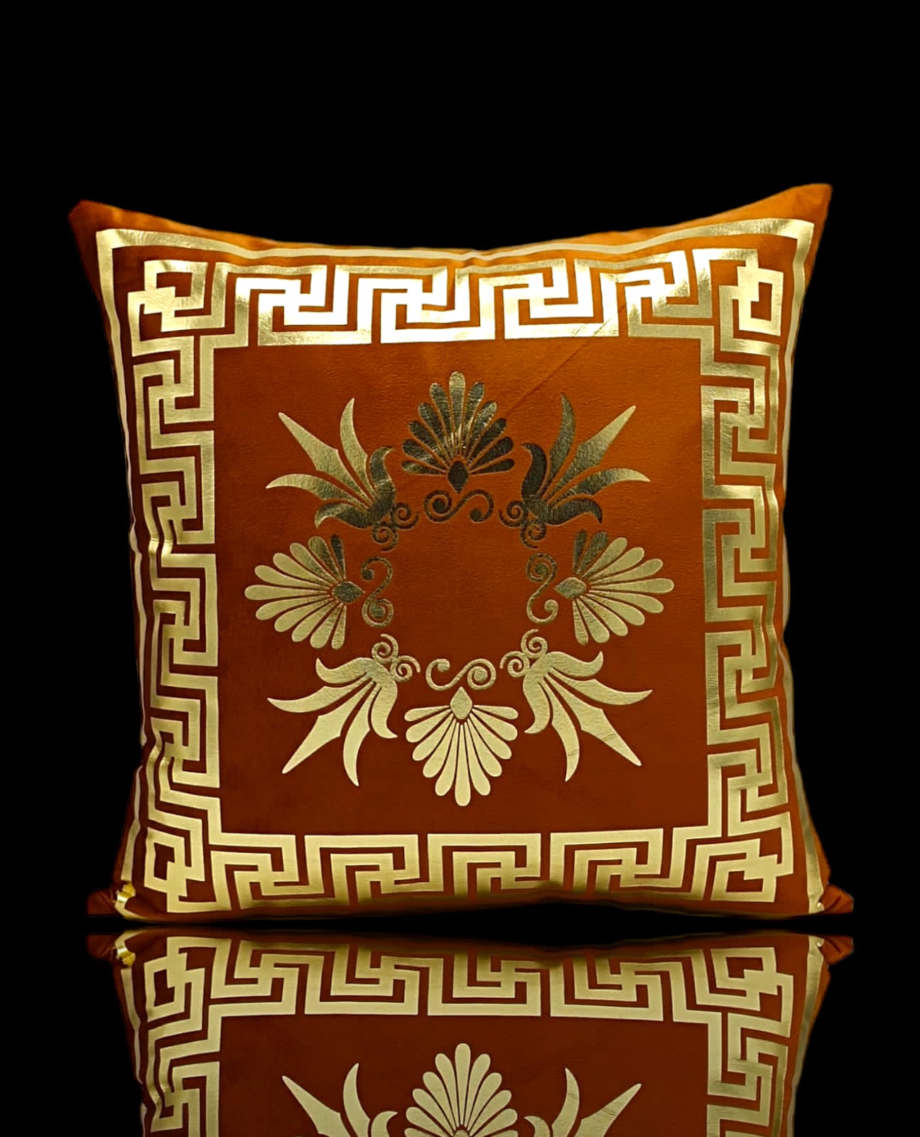 Golden Foil Cushions Covers Copper Brown