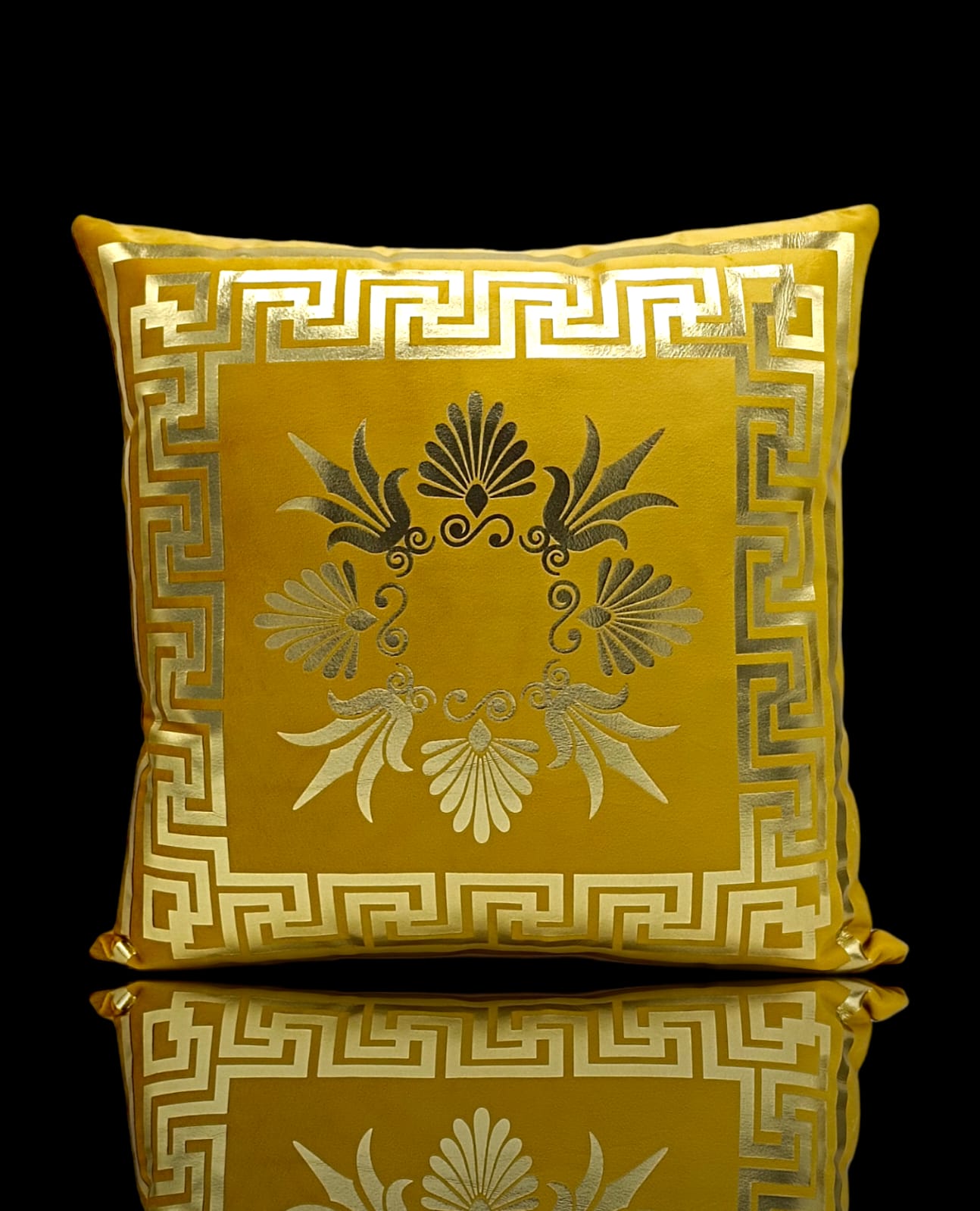 Mustard Golden Foil Cushions Covers