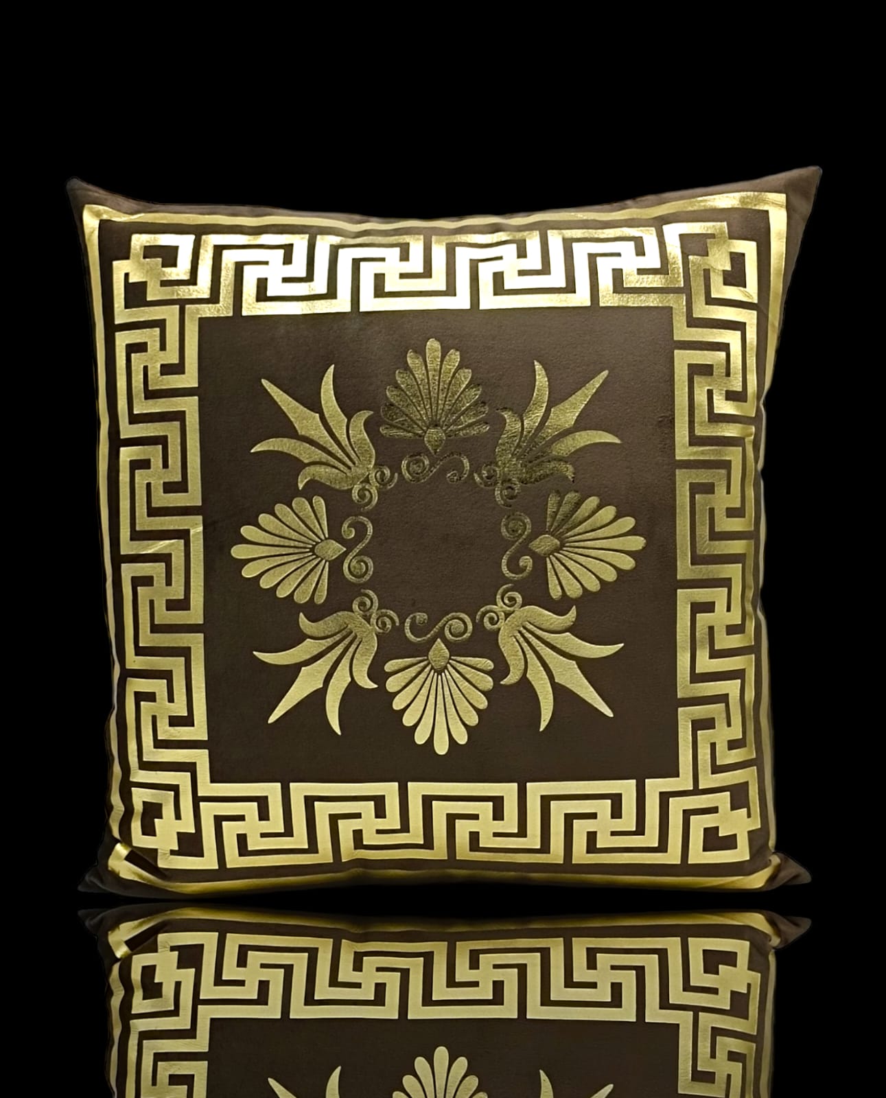 Chocolate Brown Golden Foil Cushions Covers