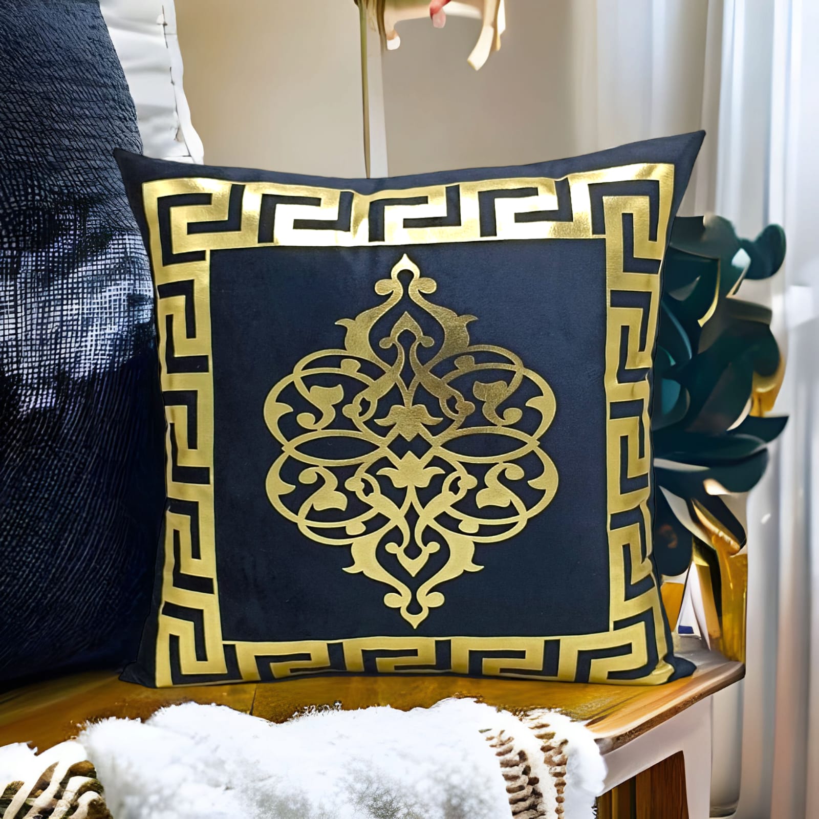 Black Golden Foil Cushions Covers