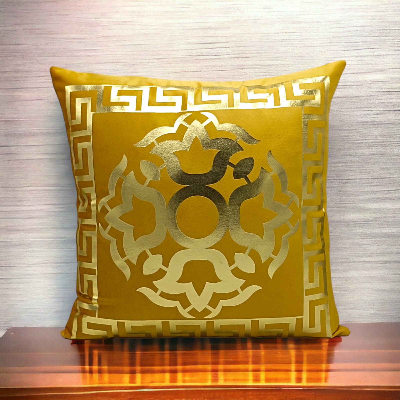 Mustard Golden Foil Cushions Covers