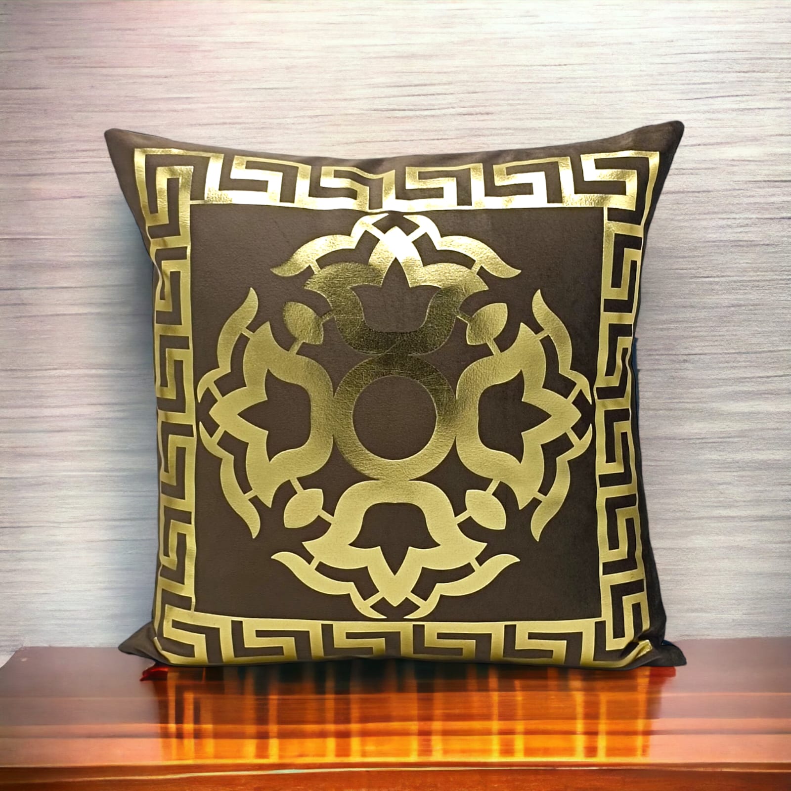 Chocolate Brown Golden Foil Cushions Covers