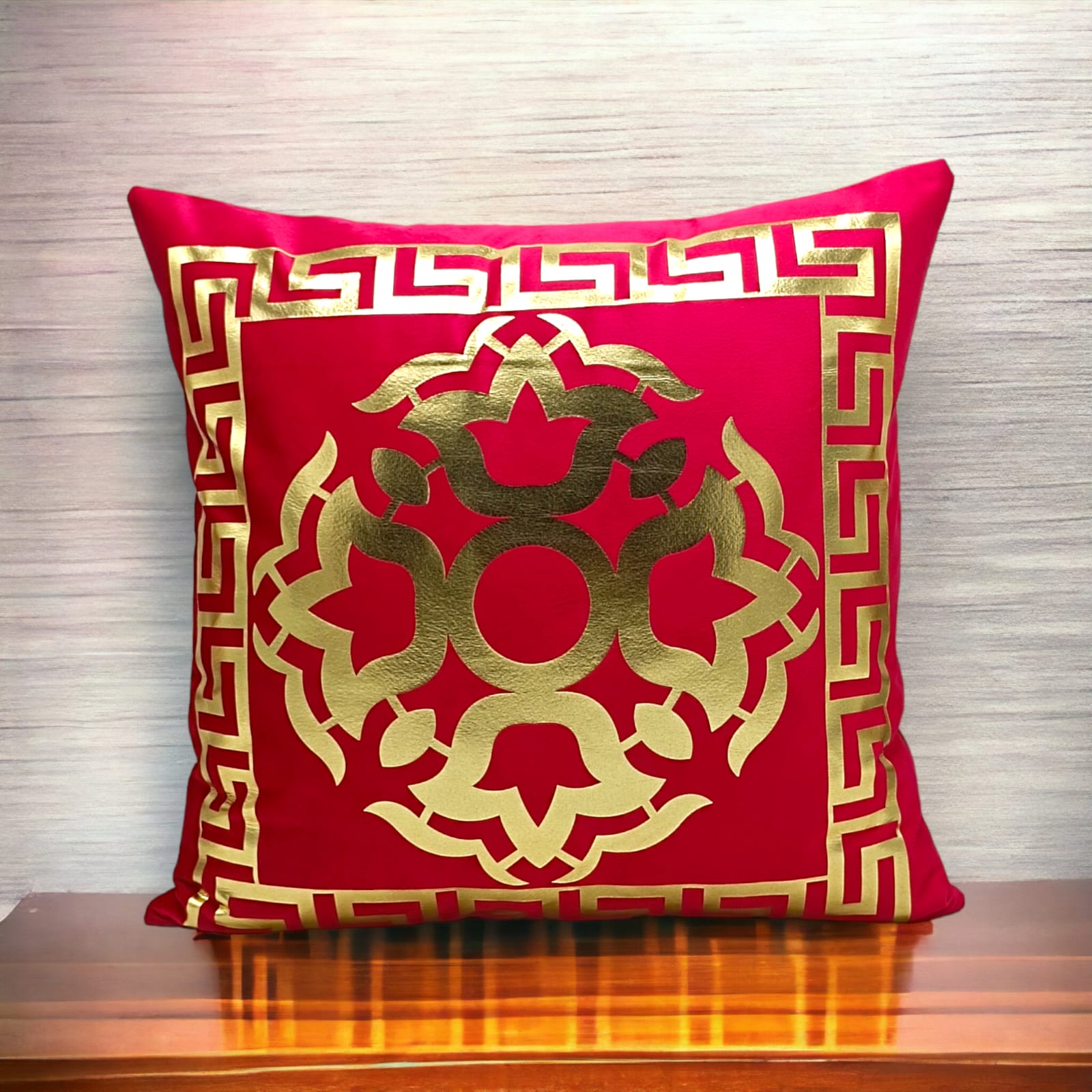 Red Golden Foil Cushions Covers