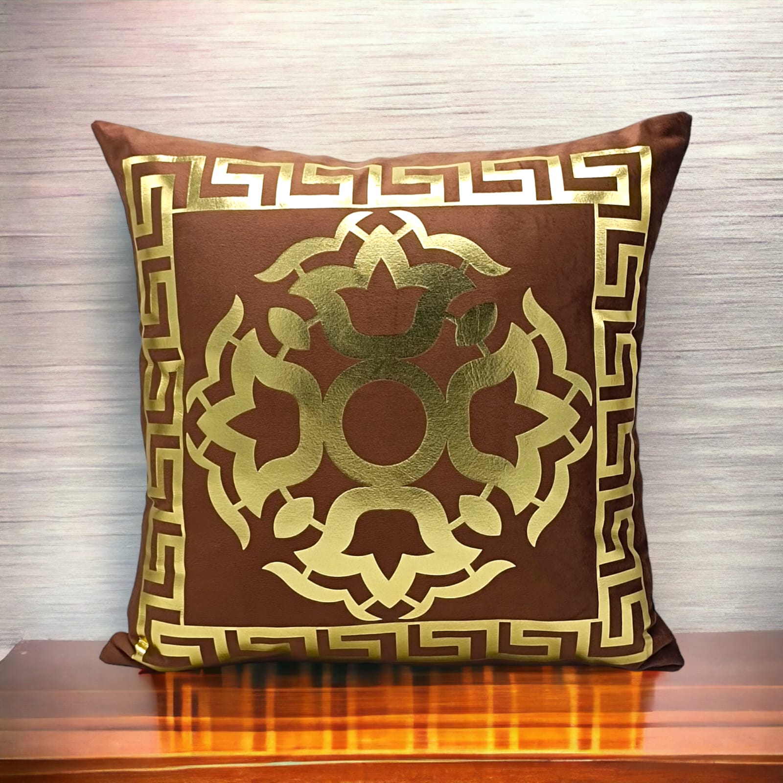 Polish Brown Golden Foil Cushions Covers