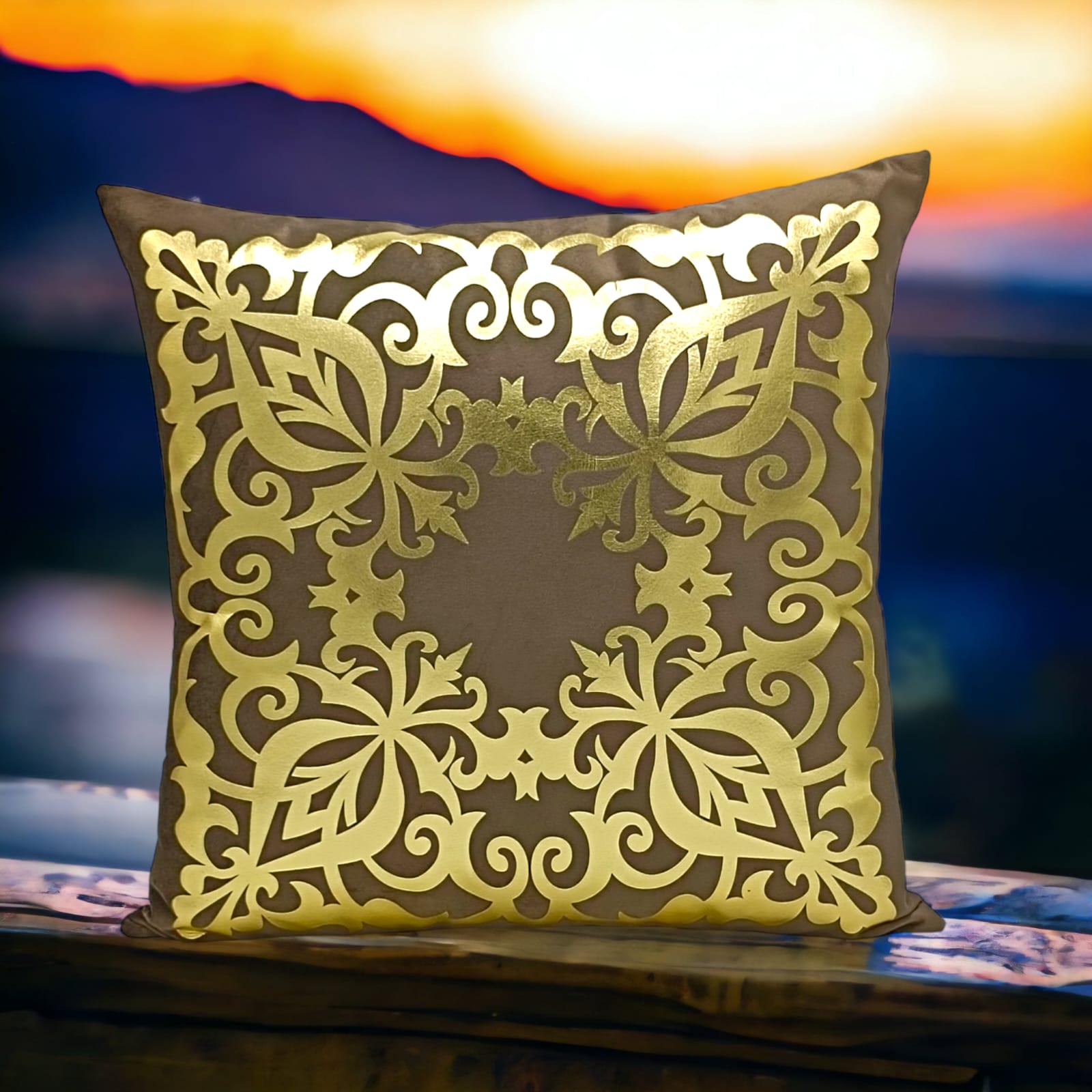 Baige Dark Skin Golden Foil Cushions Covers