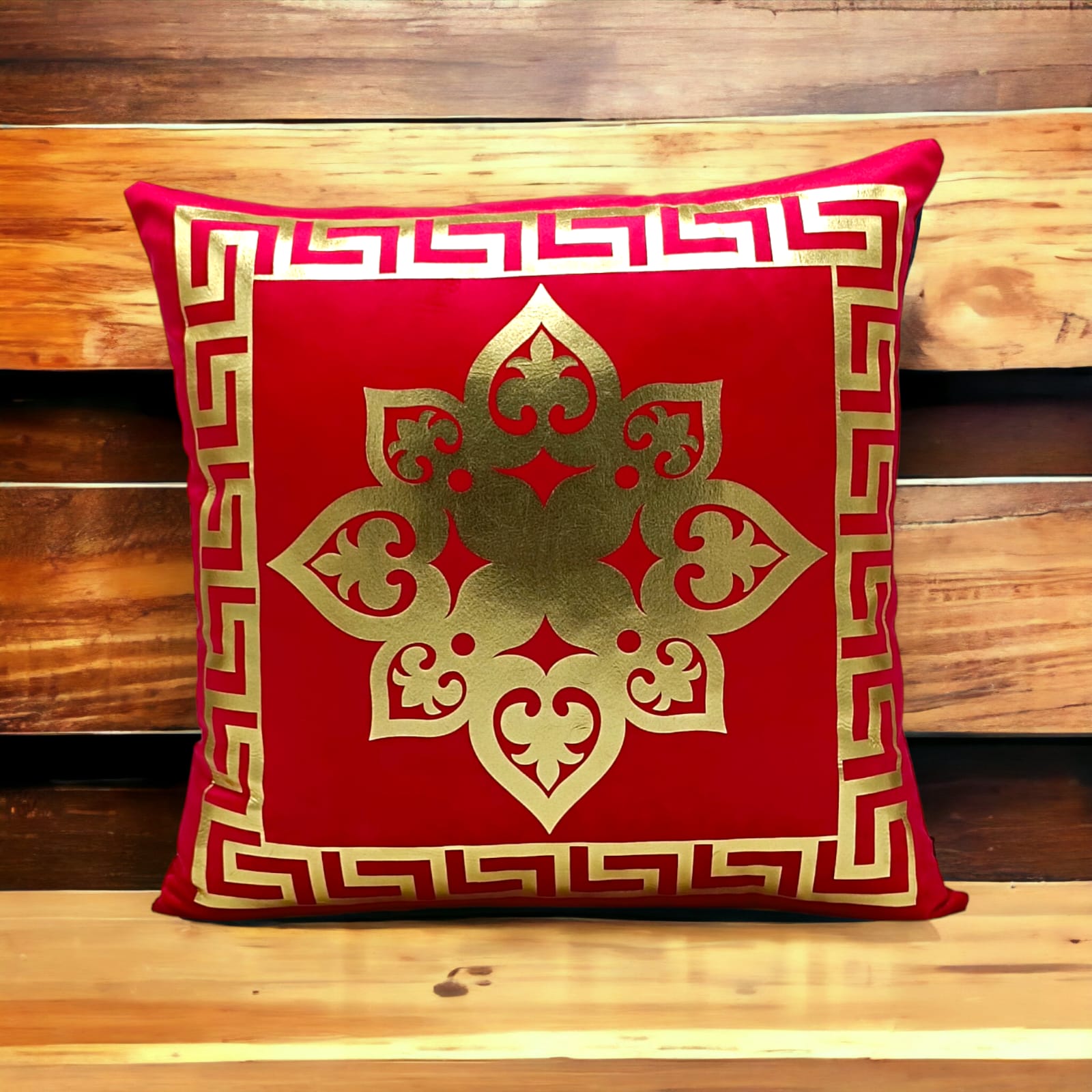 Red Golden Foil Cushions Covers
