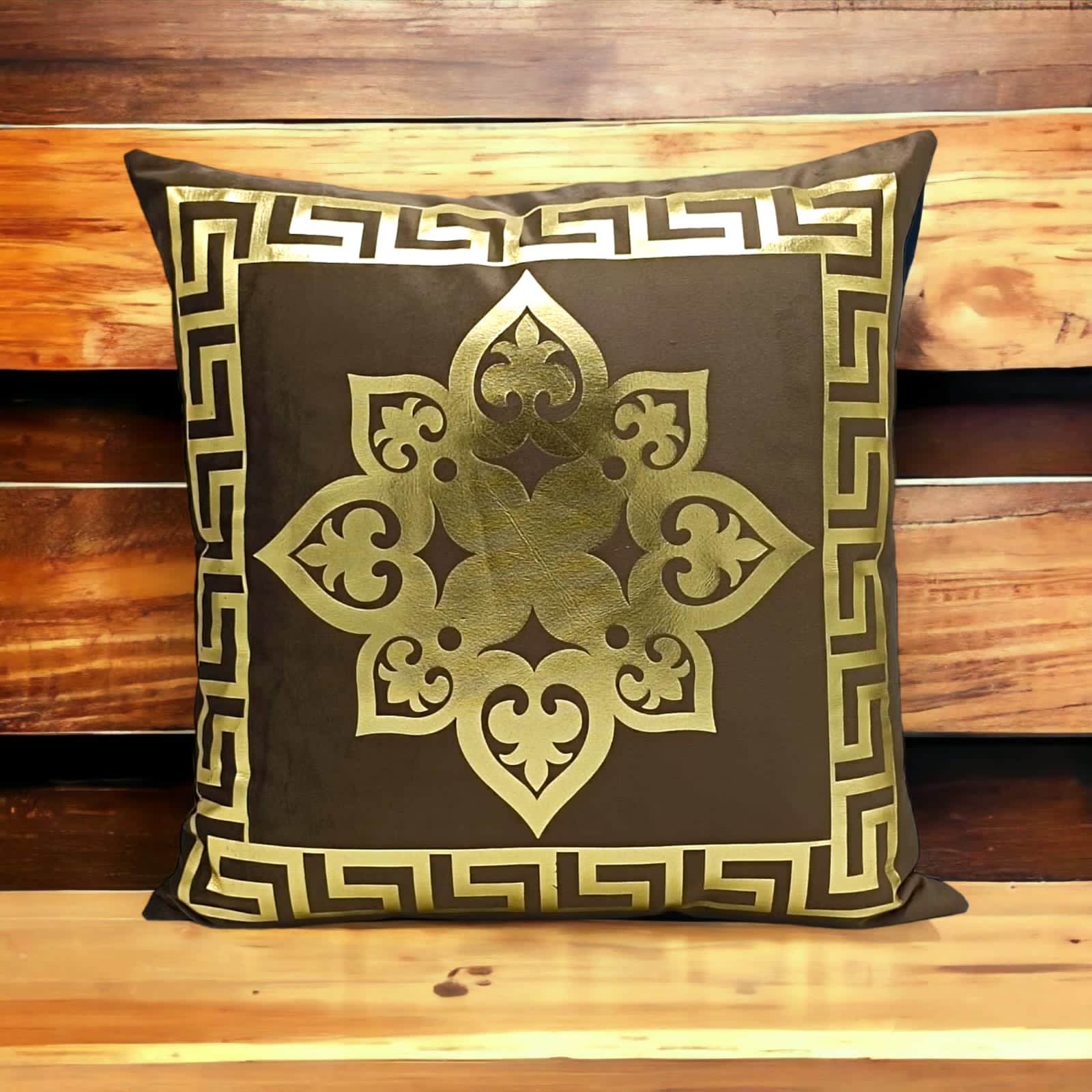 Chocolate Brown Golden Foil Cushions Covers