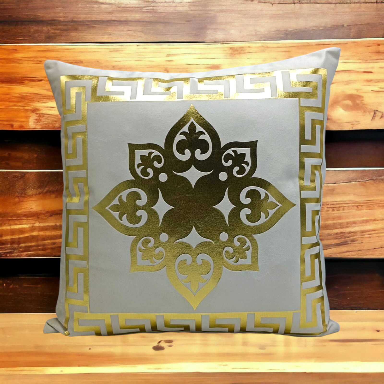 Golden Foil Cushions Covers Off White