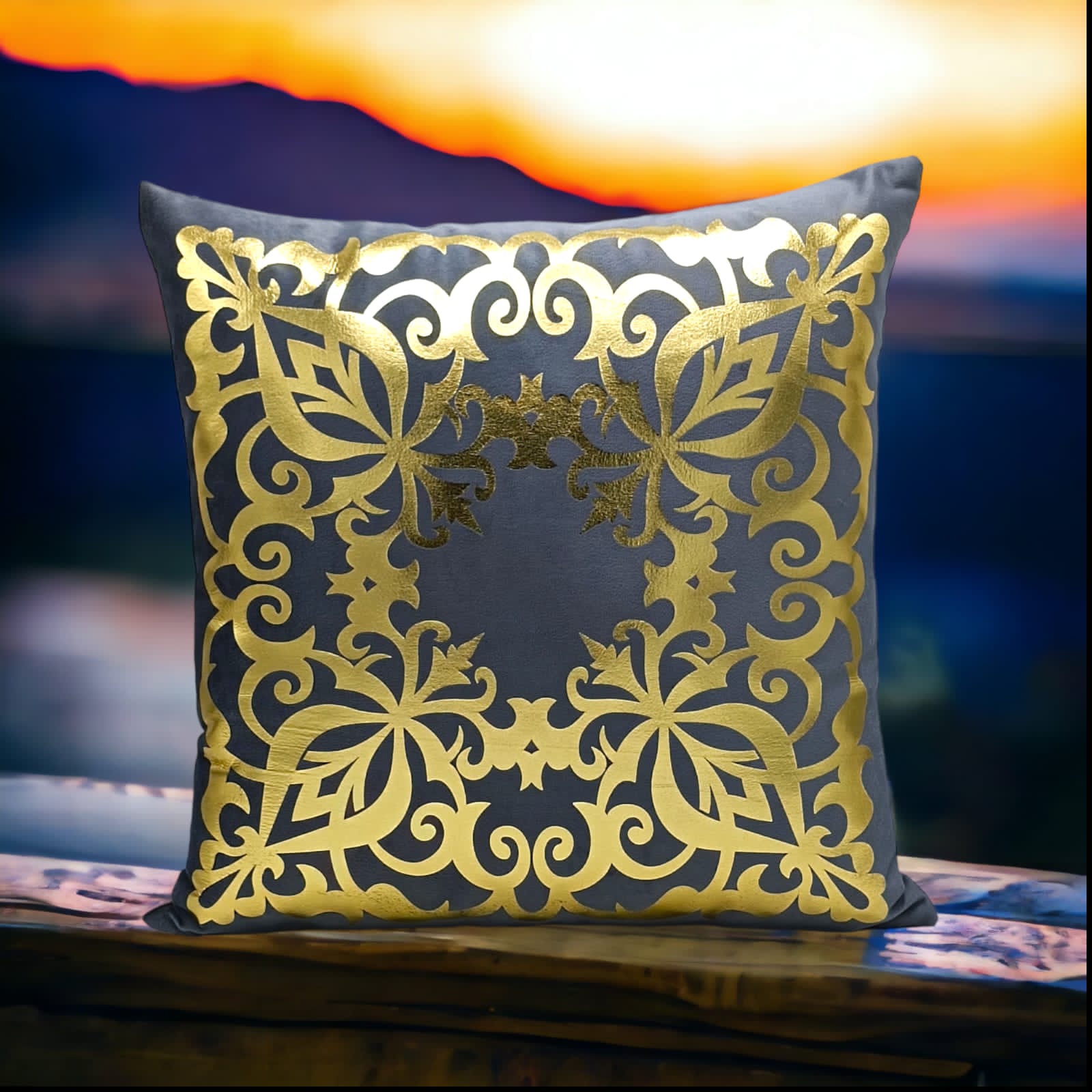 Grey Golden Foil Cushions Covers
