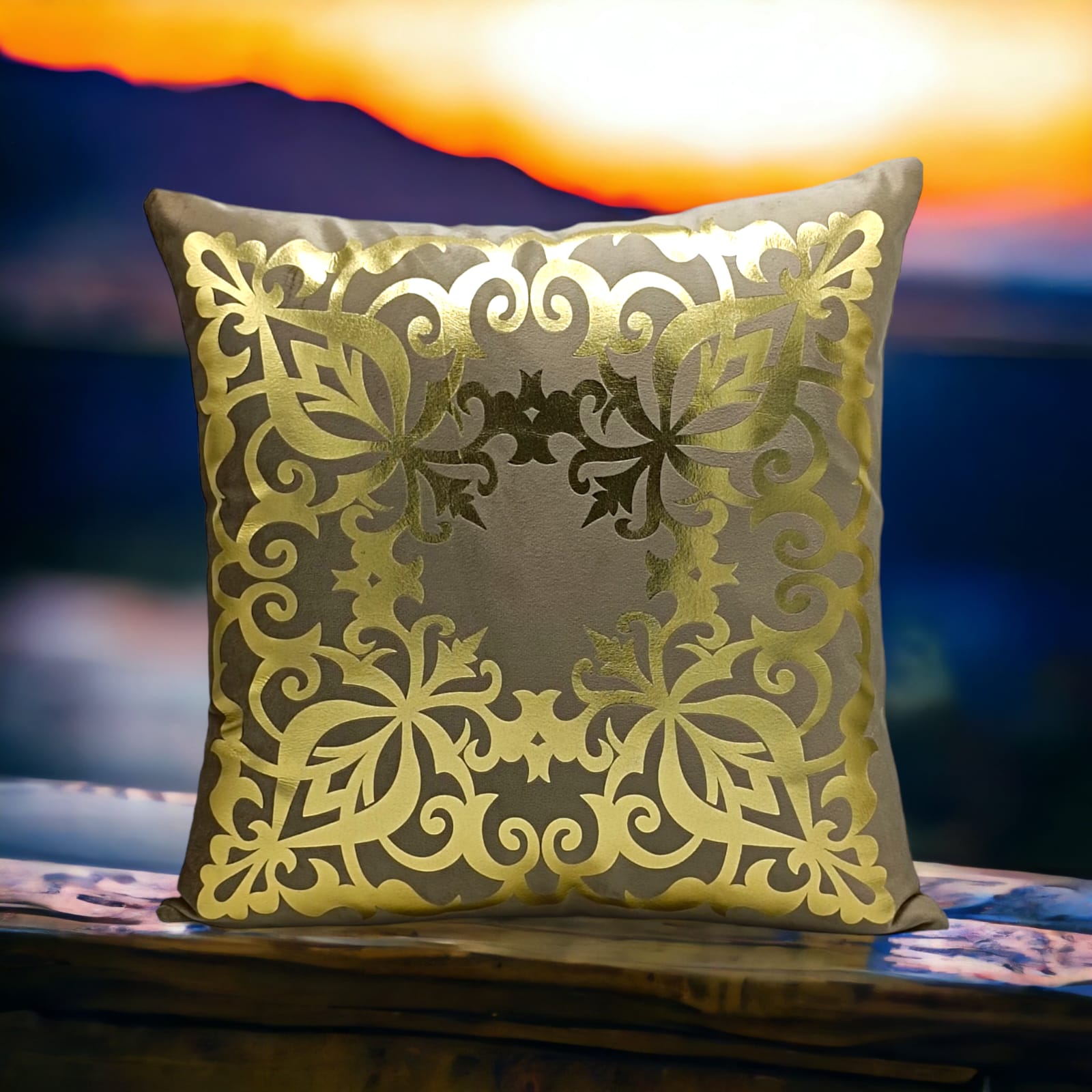 Baige Dark Skin Golden Foil Cushions Covers