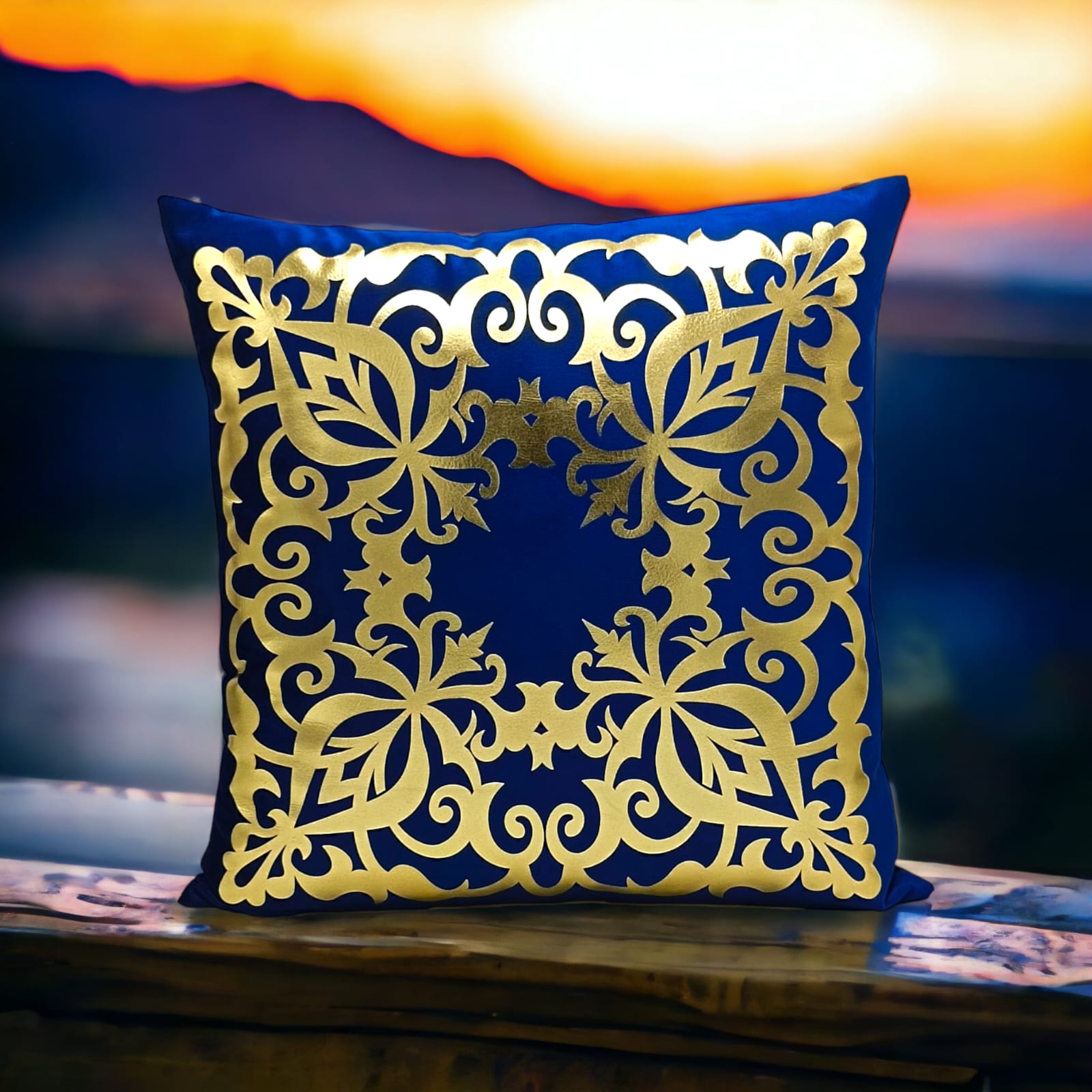 Blue Golden Foil Cushions covers