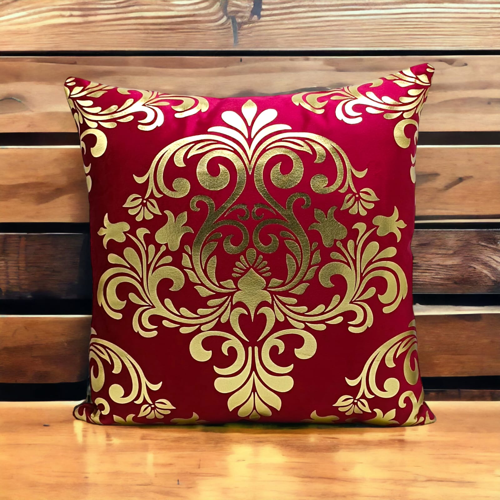 Maroon Golden Foil Cushions Covers