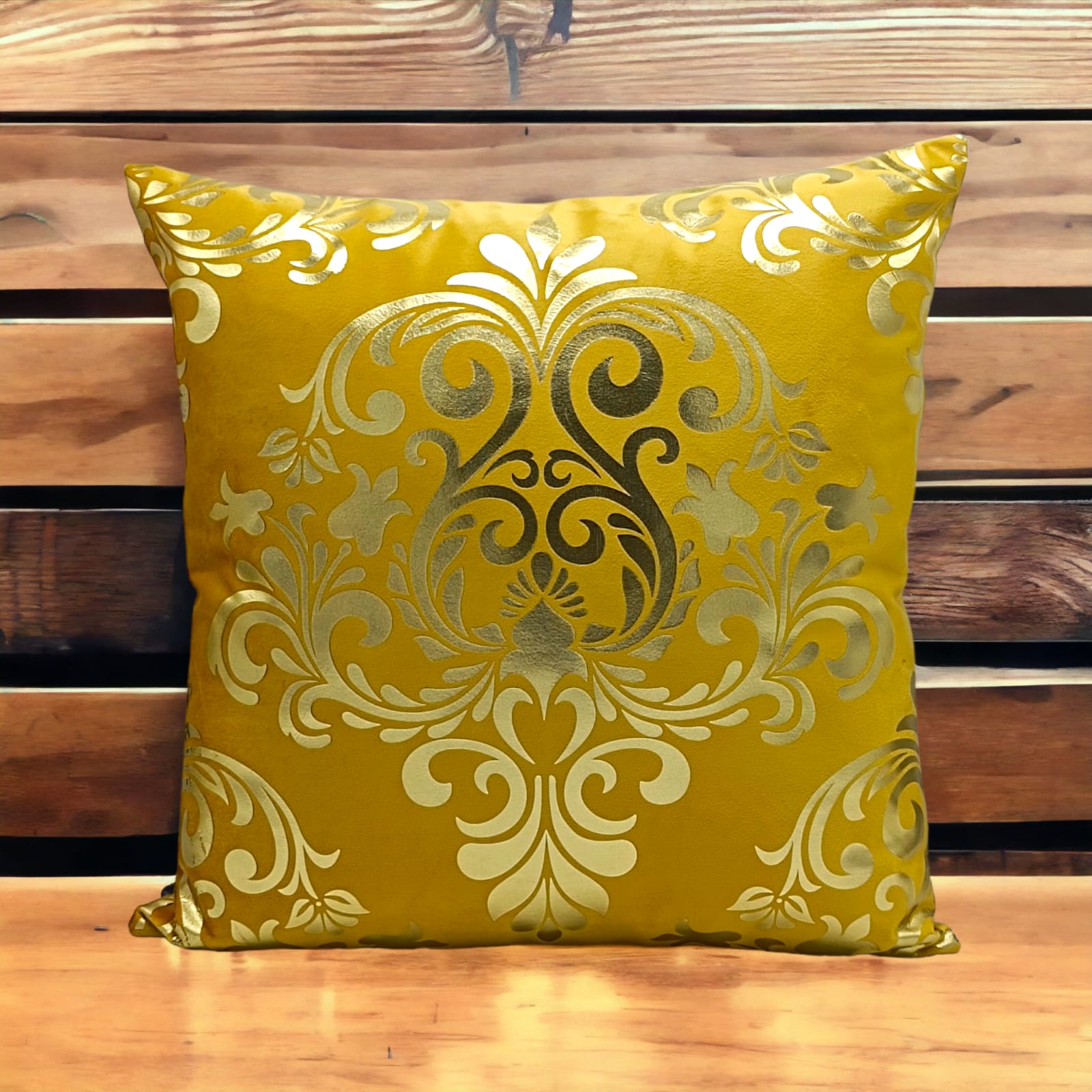 Mustard Golden Foil Cushions Covers