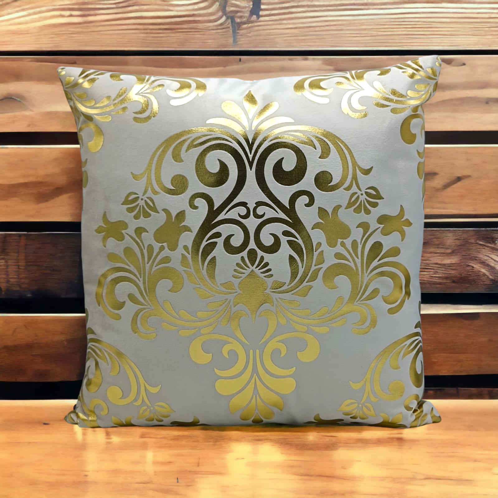 Golden Foil Cushions Covers Off White