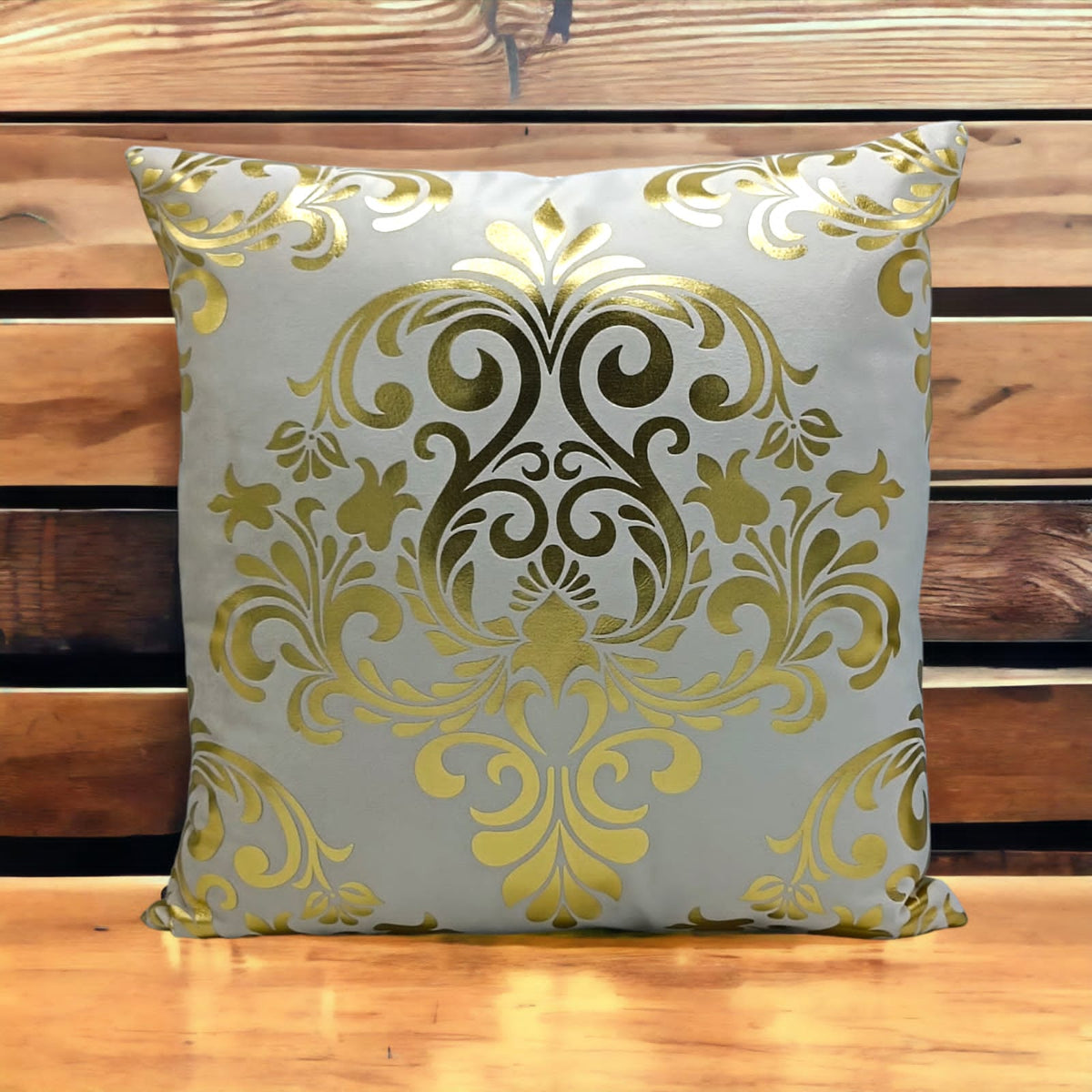 Golden Foil Cushions Covers Off White