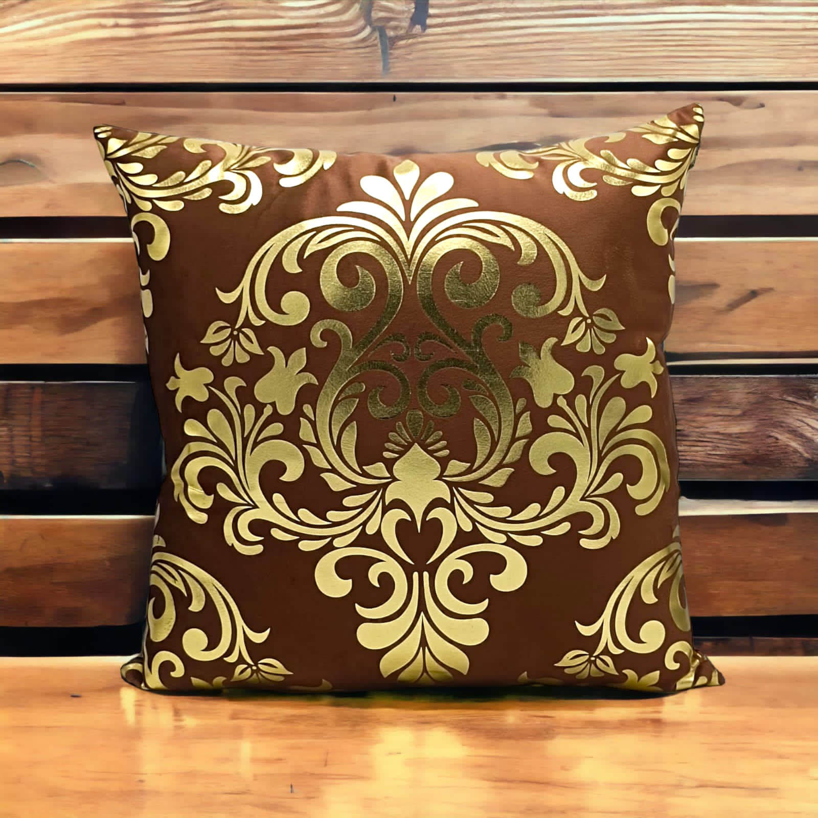 Polish Brown Golden Foil Cushions Covers