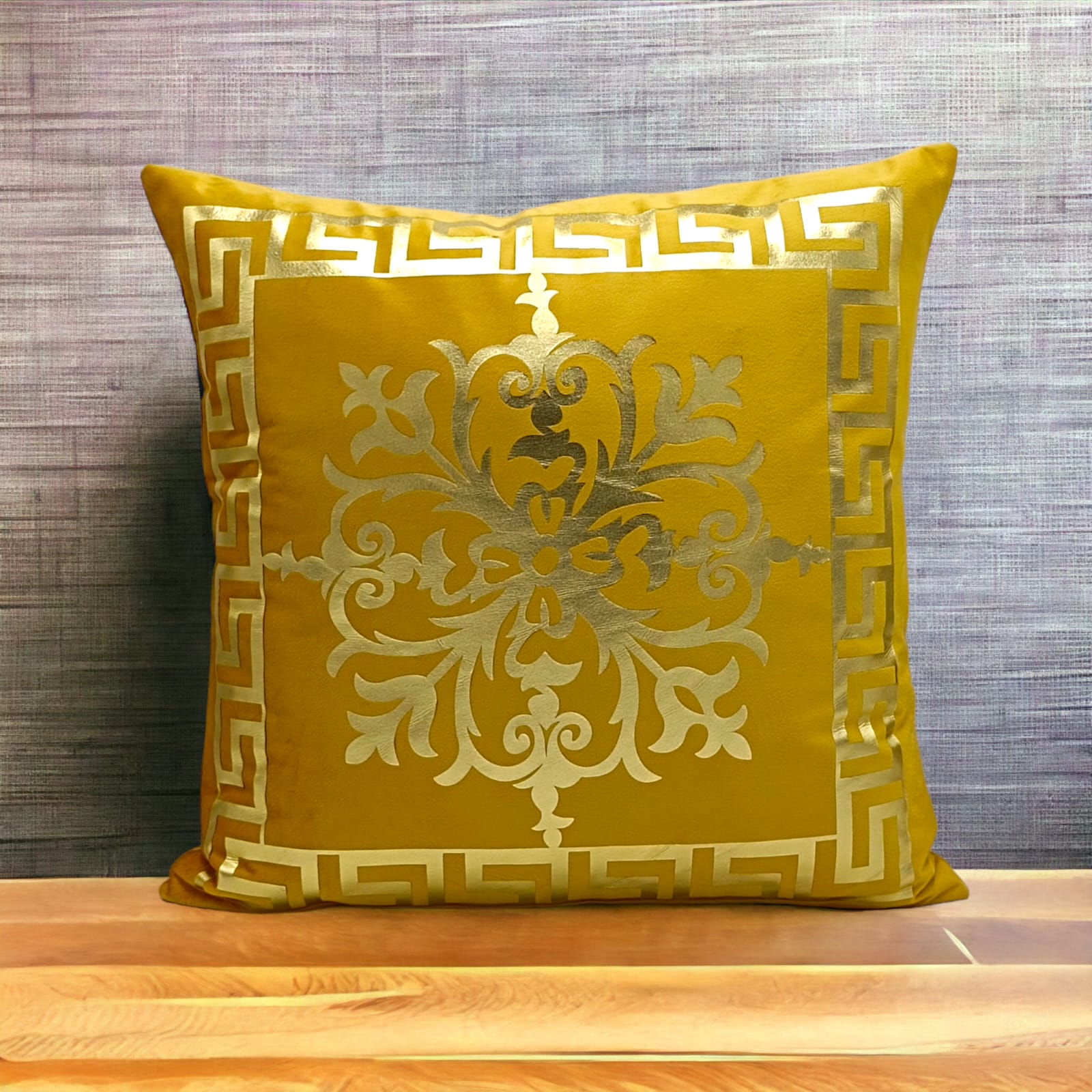 Mustard Golden Foil Cushions Covers