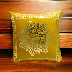 Mustard Golden Foil Cushions Covers