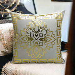 Golden Foil Cushions Covers Off White