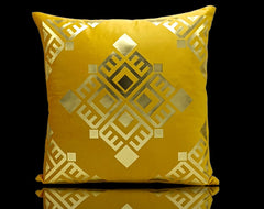Mustard Golden Foil Cushions Covers