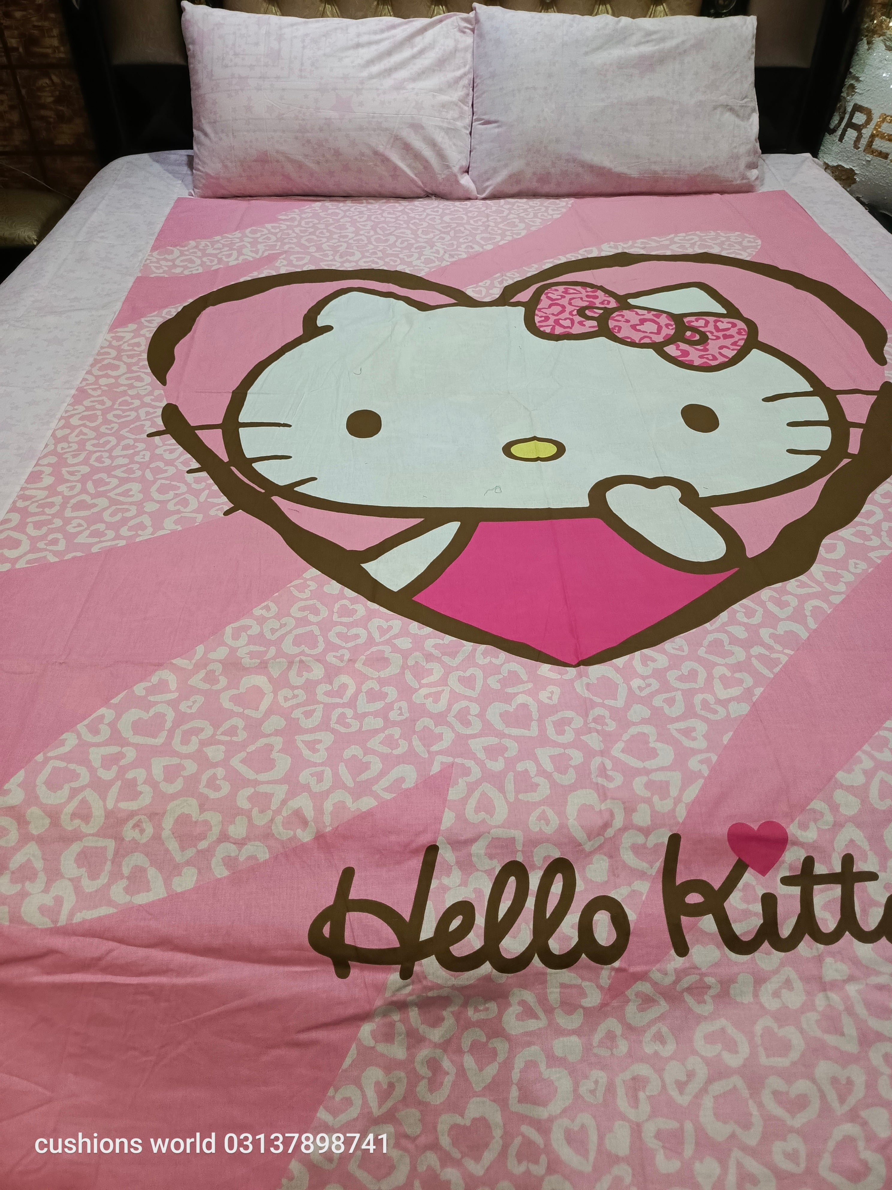 Hello Kity kids cotton Bed Sheet Ds # 061