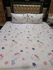 Hello Kitty Pure Cotton All over Single & Double Bedsheets