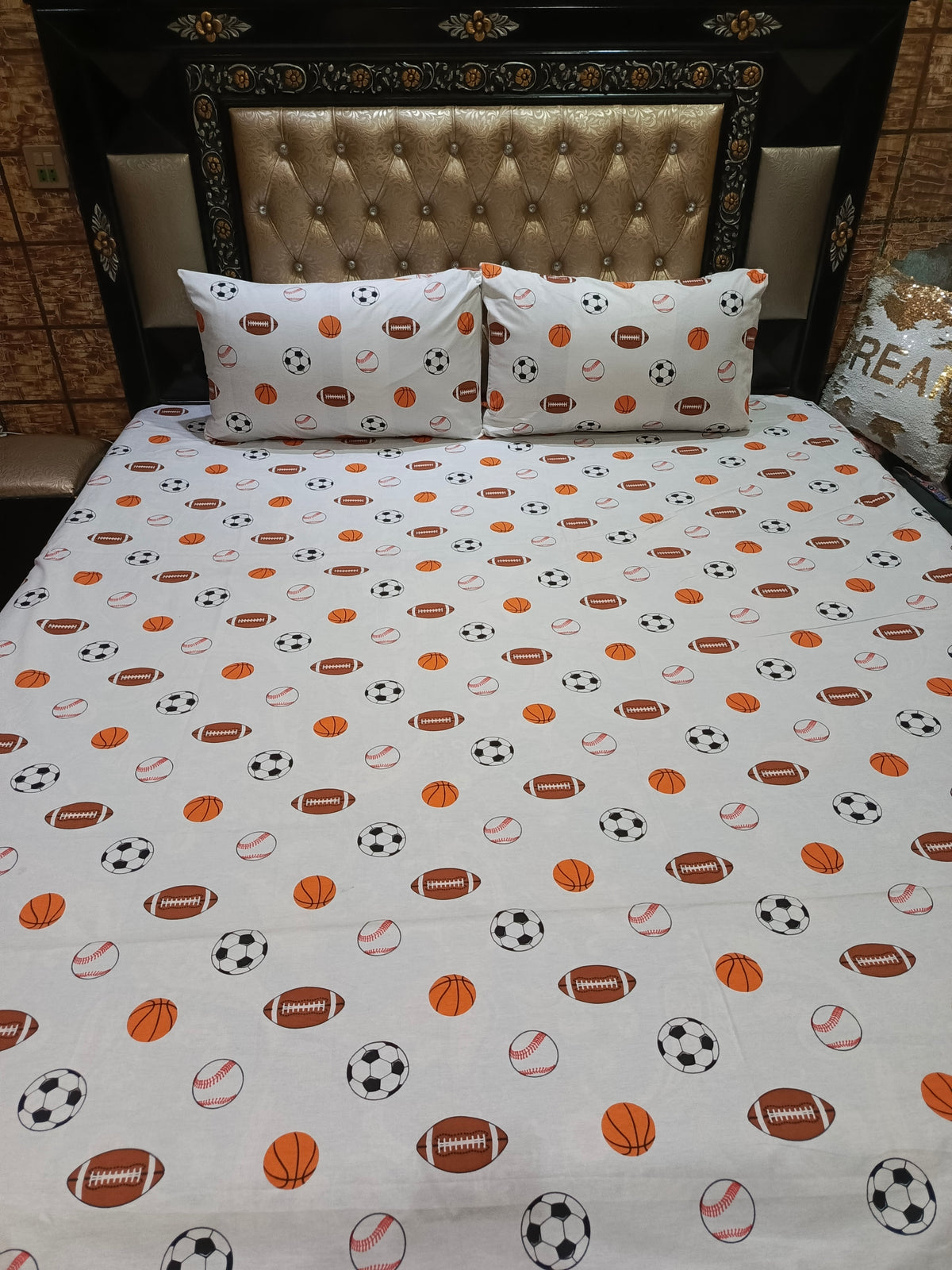 Football Woliball Baseball Double Bedsheet