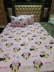 MINNIE PINK FACE COTTON BEDSHEETS ET-D135