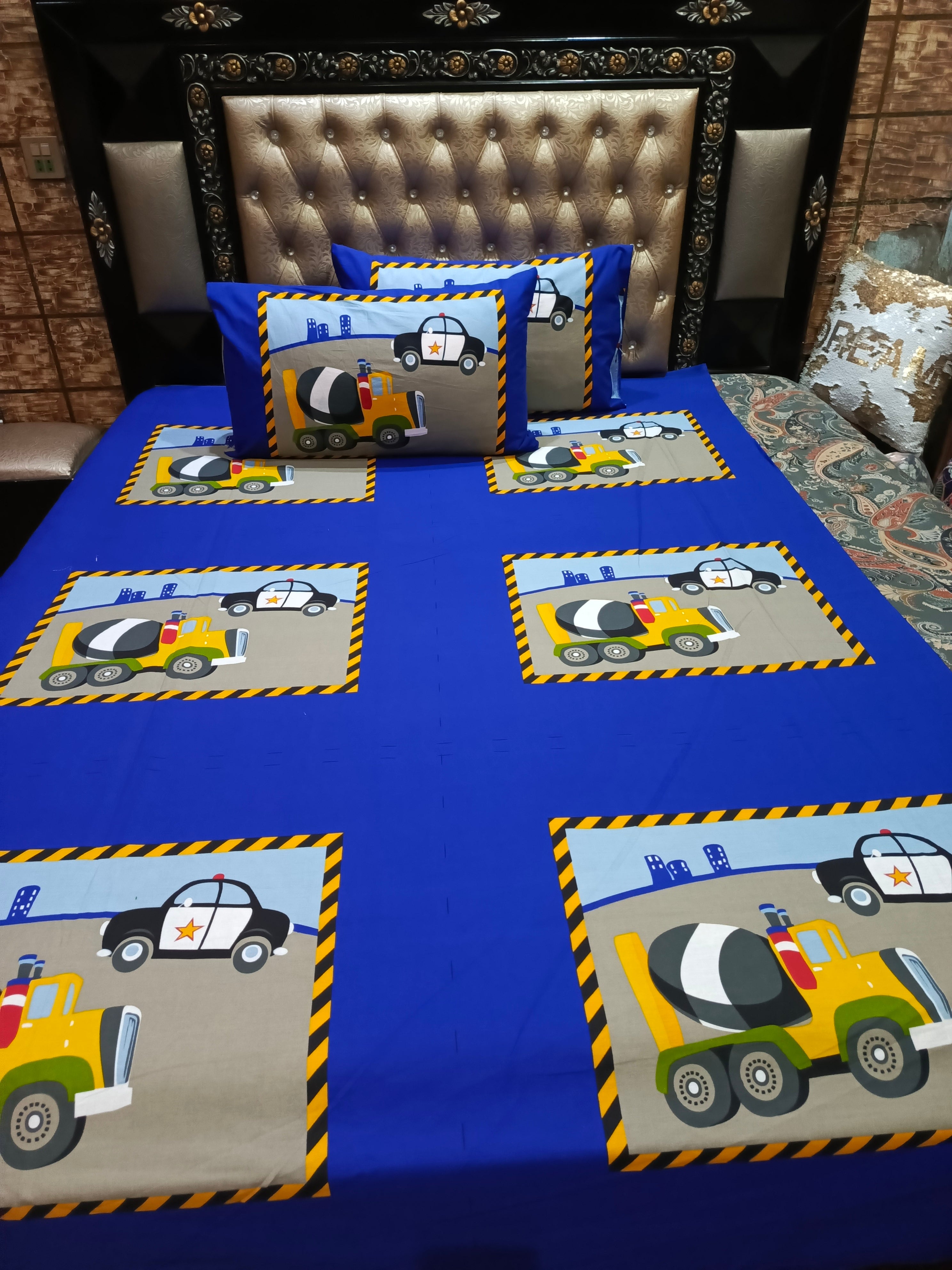 Police Cab & Truck Cotton Bedsheets