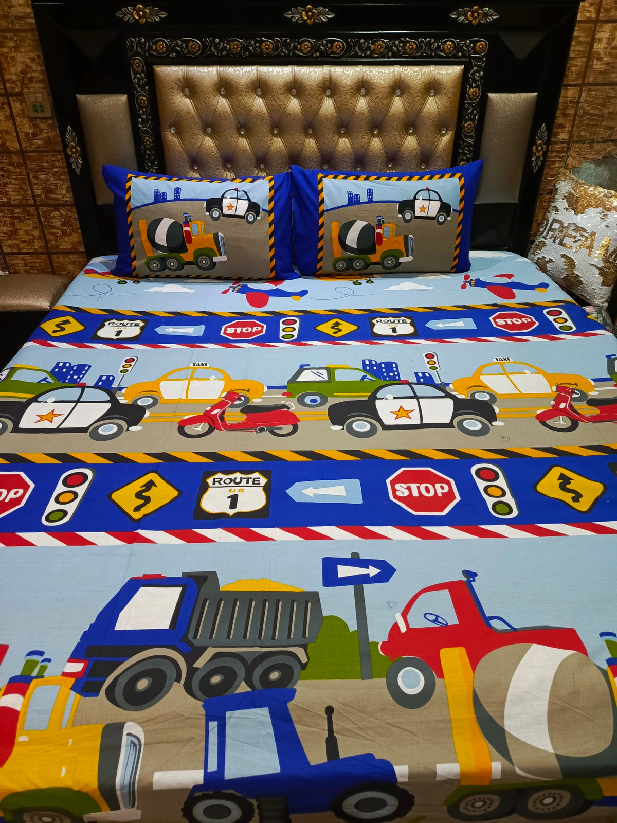 Traffic signals Double Bedsheet